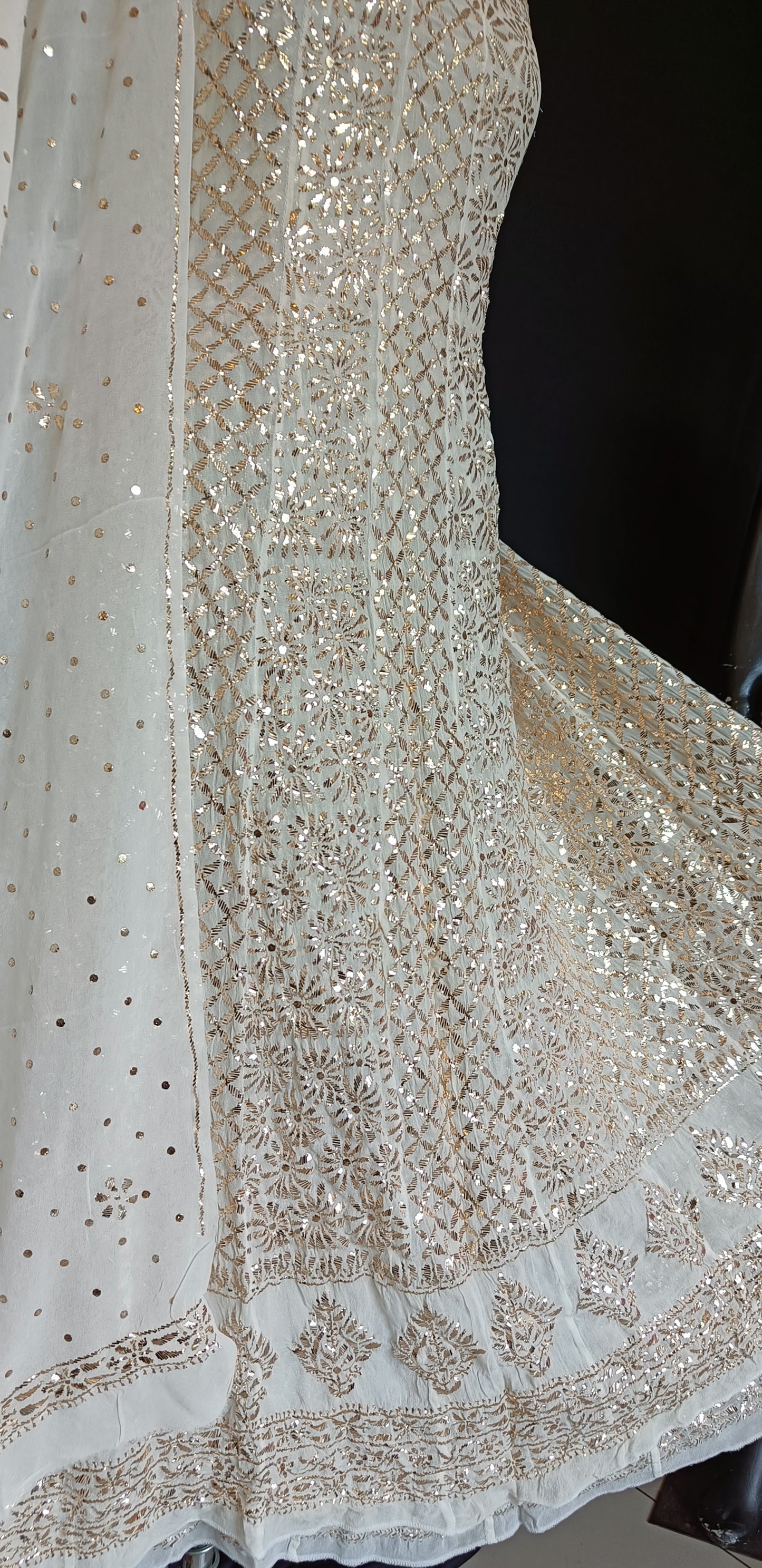 Ruhani Heavy Badla and Mukaish Anarkali Suit