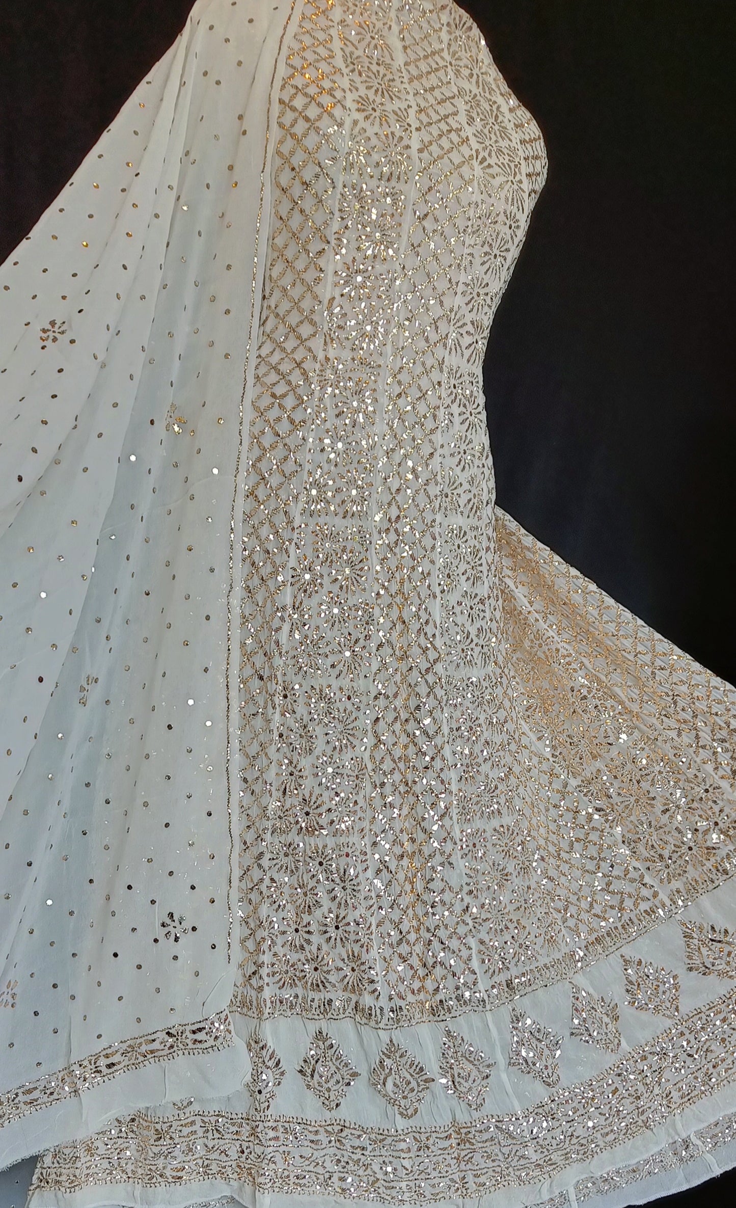 Ruhani Heavy Badla and Mukaish Anarkali Suit