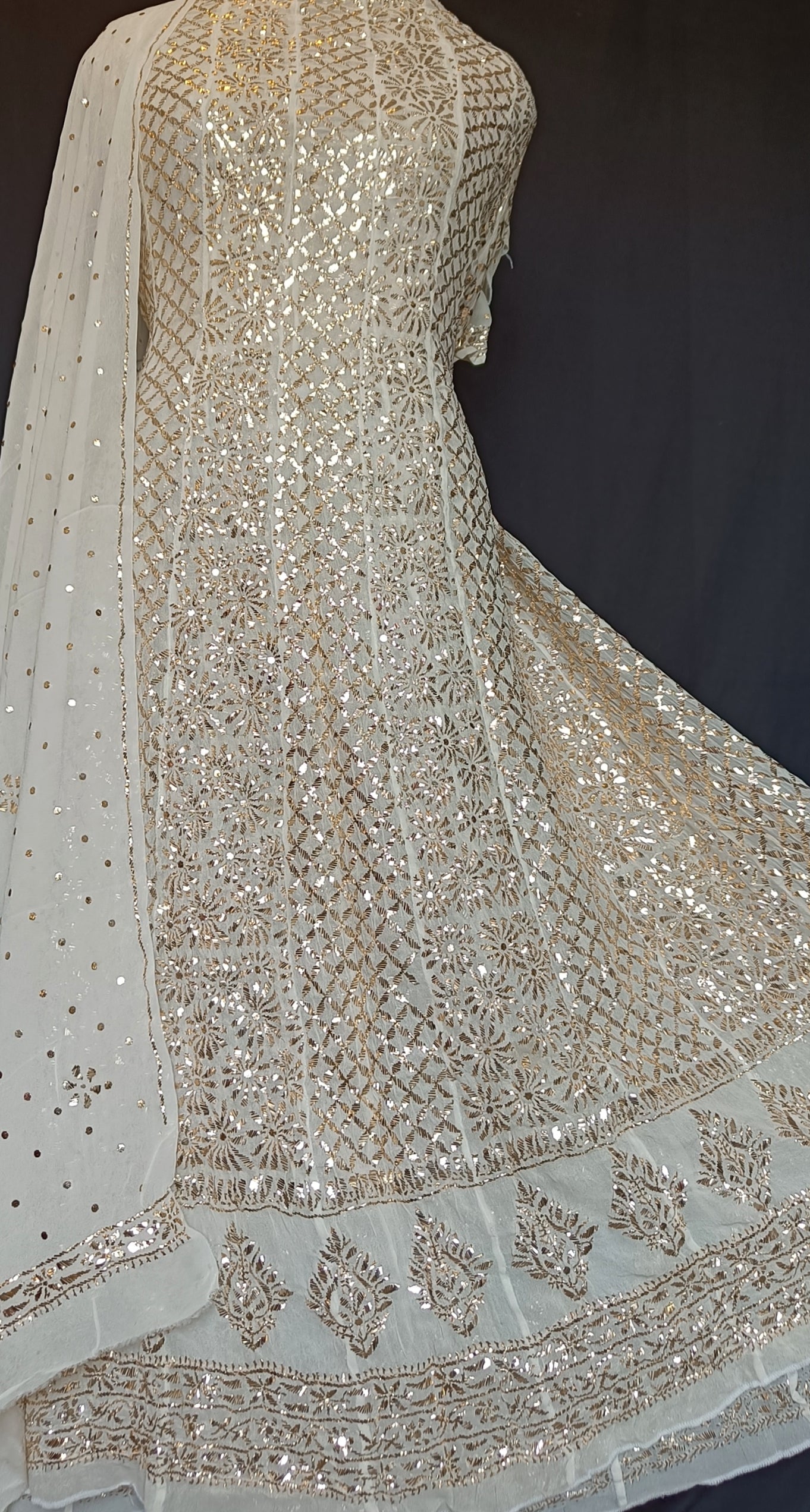 Ruhani Heavy Badla and Mukaish Anarkali Suit