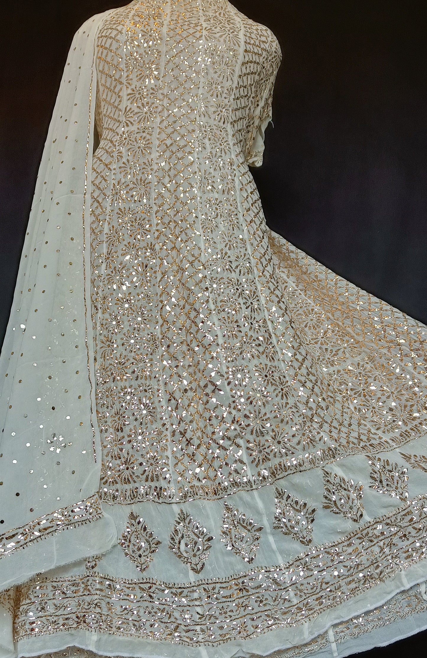Ruhani Heavy Badla and Mukaish Anarkali Suit