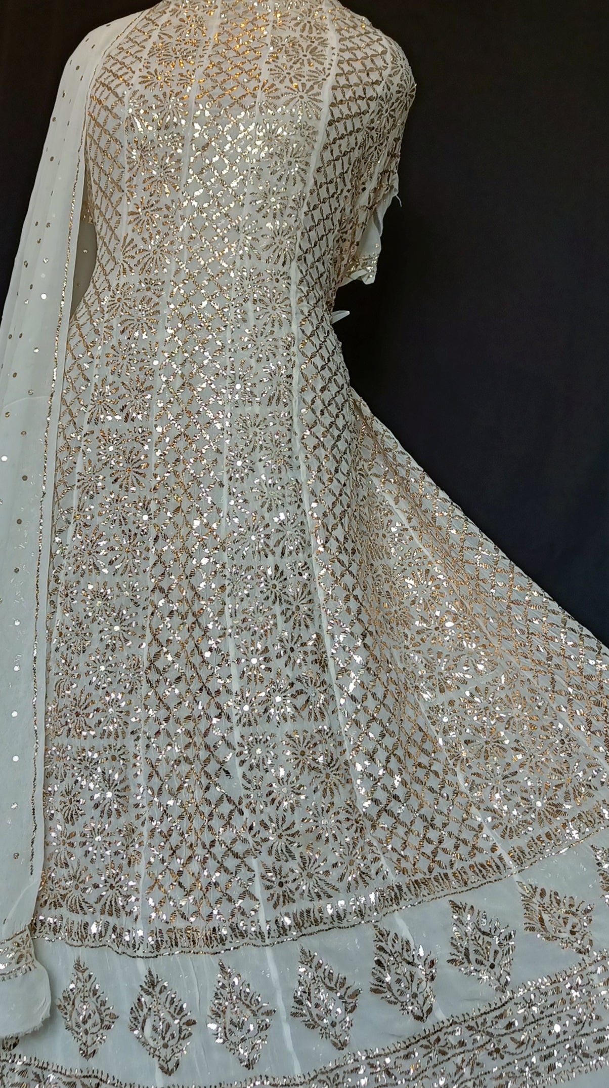 Ruhani Heavy Badla and Mukaish Anarkali Suit