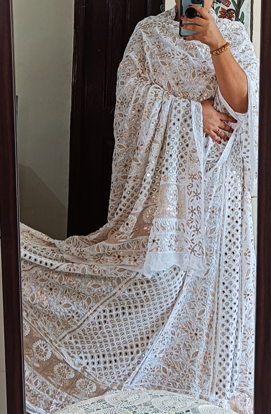 Ruhani Chikankari Gota and Mirror Work Georgette Lehenga Set