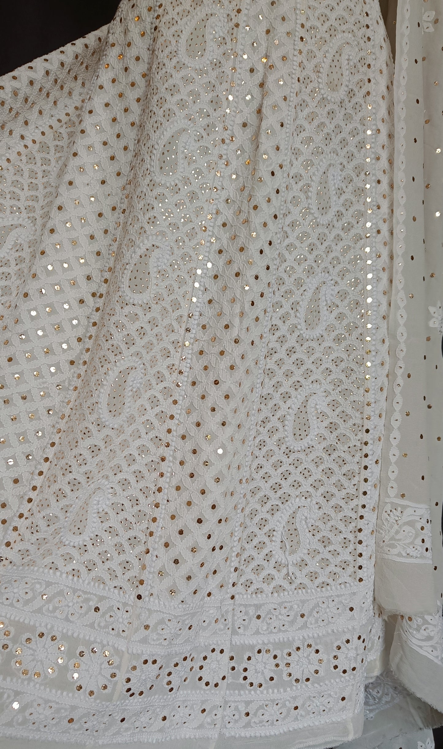 Ruhani Allover Chikankari and Heavy Mukaish Anarkali with Dupatta