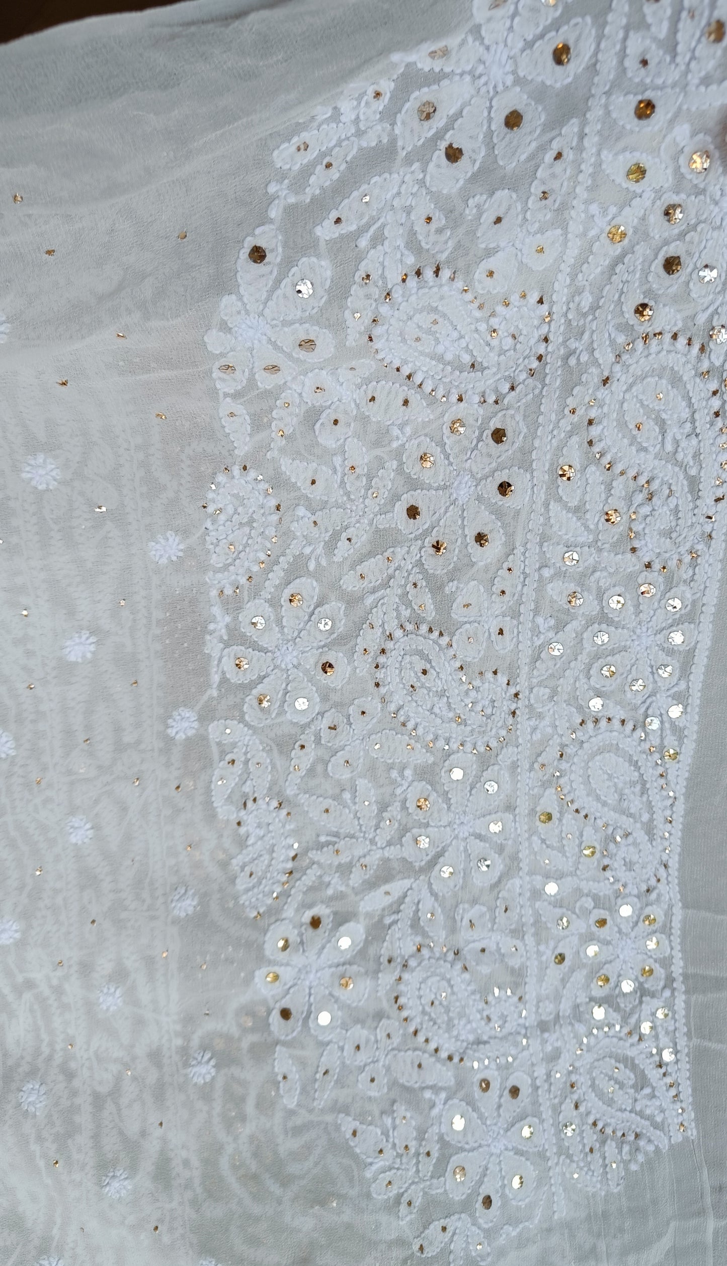 Ruhani Allover Heavy Chikankari and Mukaish Saree
