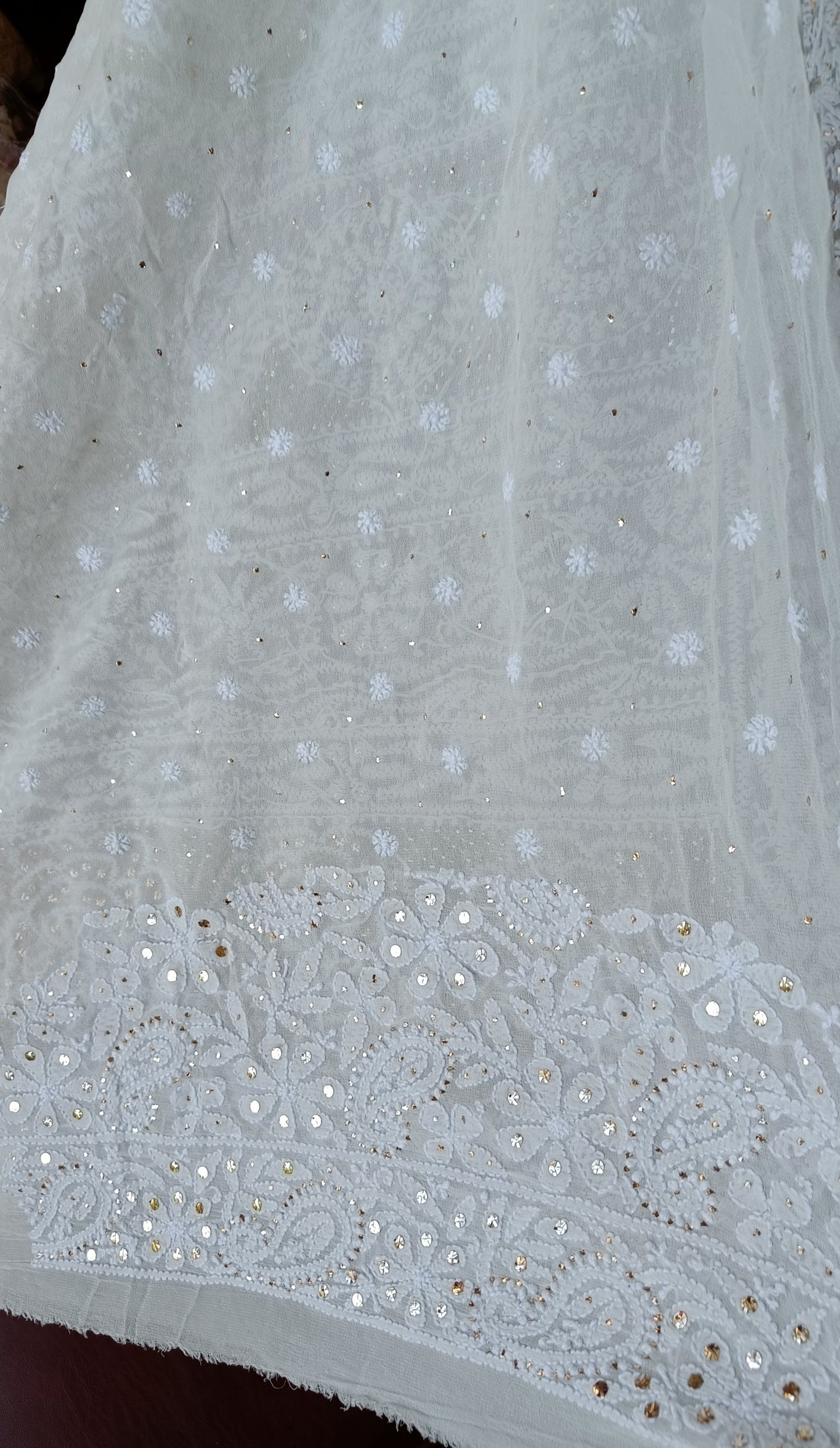 Ruhani Allover Heavy Chikankari and Mukaish Saree