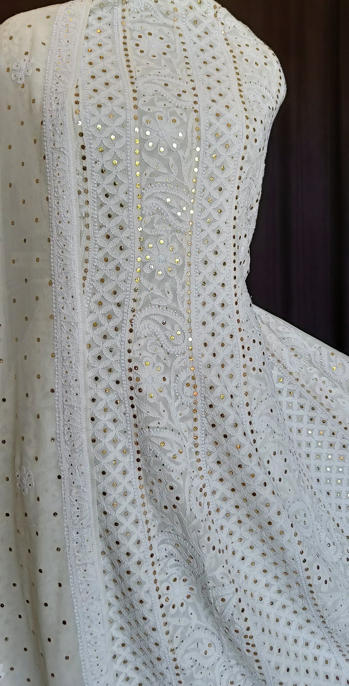 Ruhani Allover Chikankari and Heavy Mukaish Anarkali with Dupatta