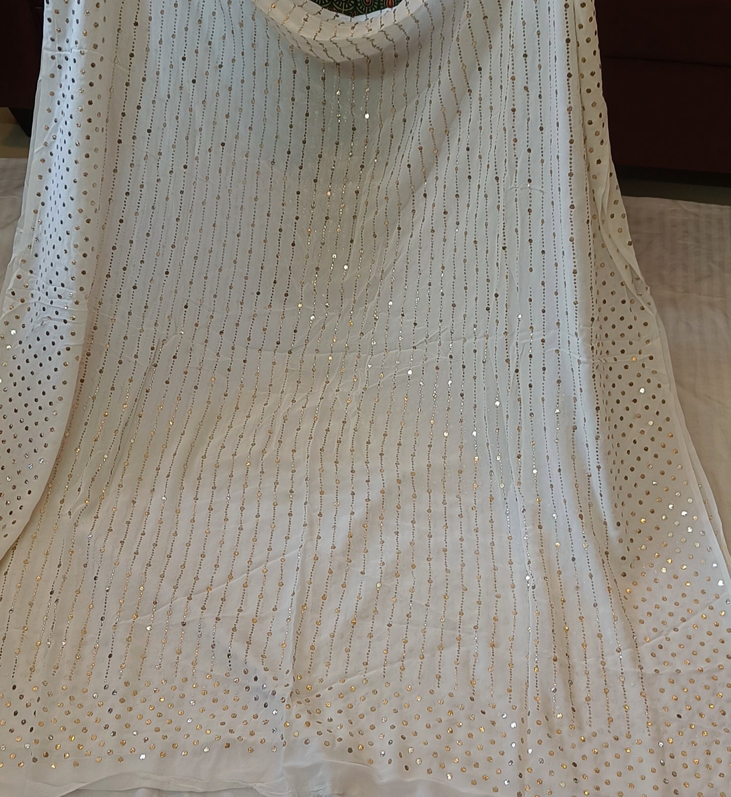 Lines Pattern Allover Heavy Mukaish Dyeable Dupatta