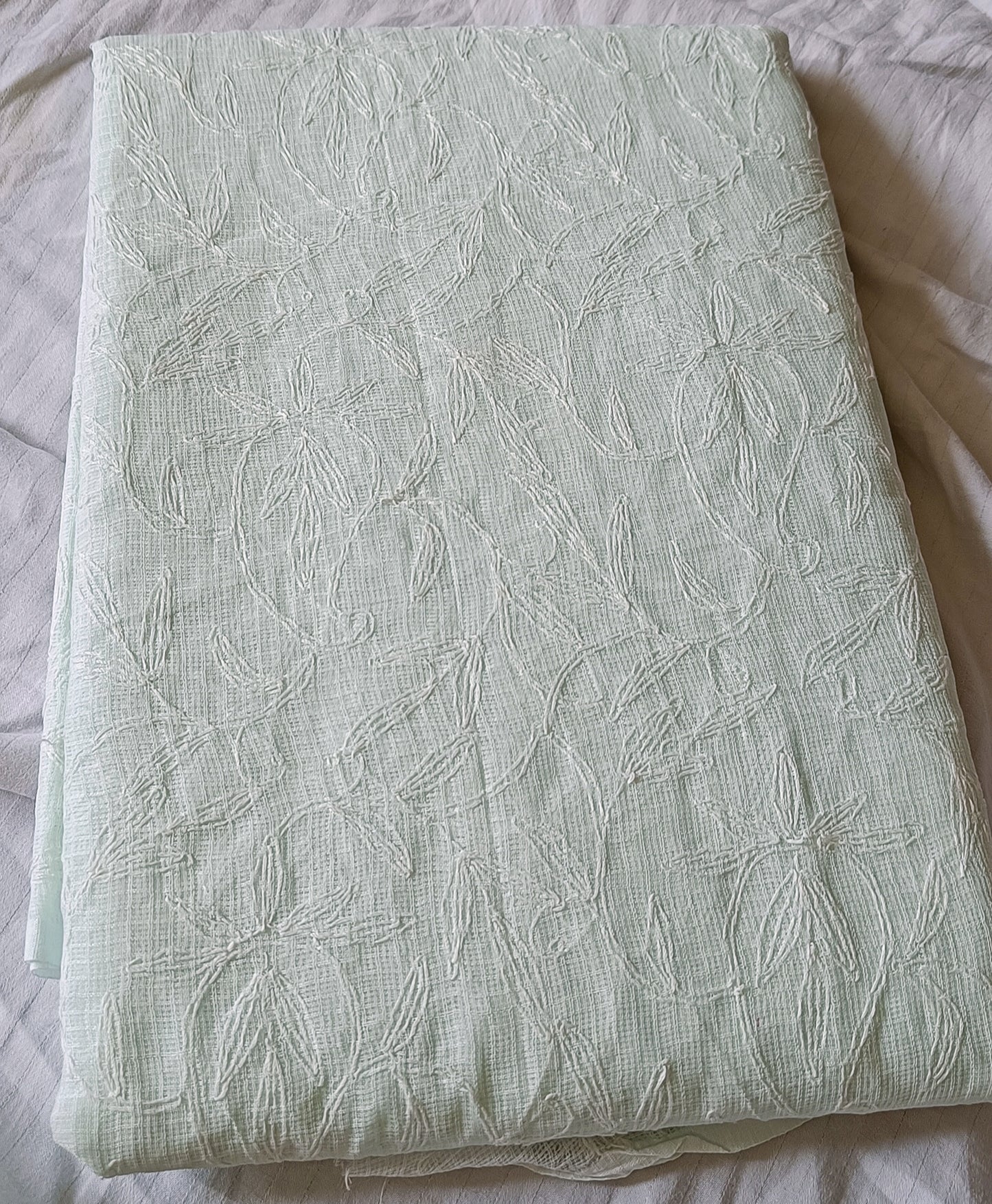 Powder Mint green allover TEPCHI work kota saree