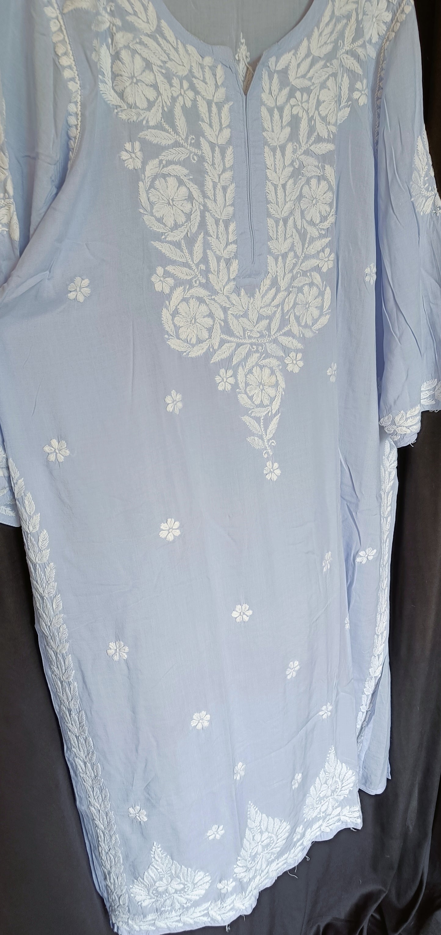 Light Mauve Soft cotton chikankari kurti size 46