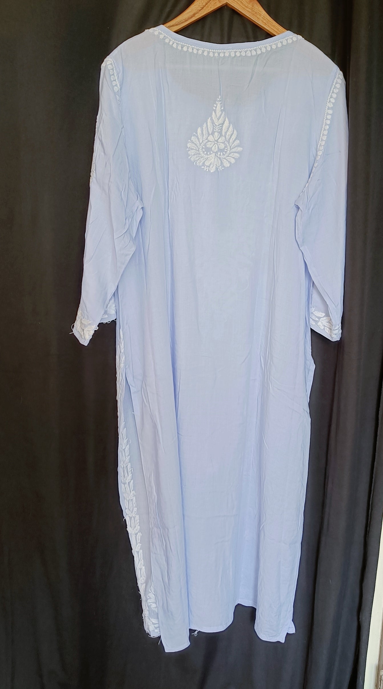 Light Mauve Soft cotton chikankari kurti size 46