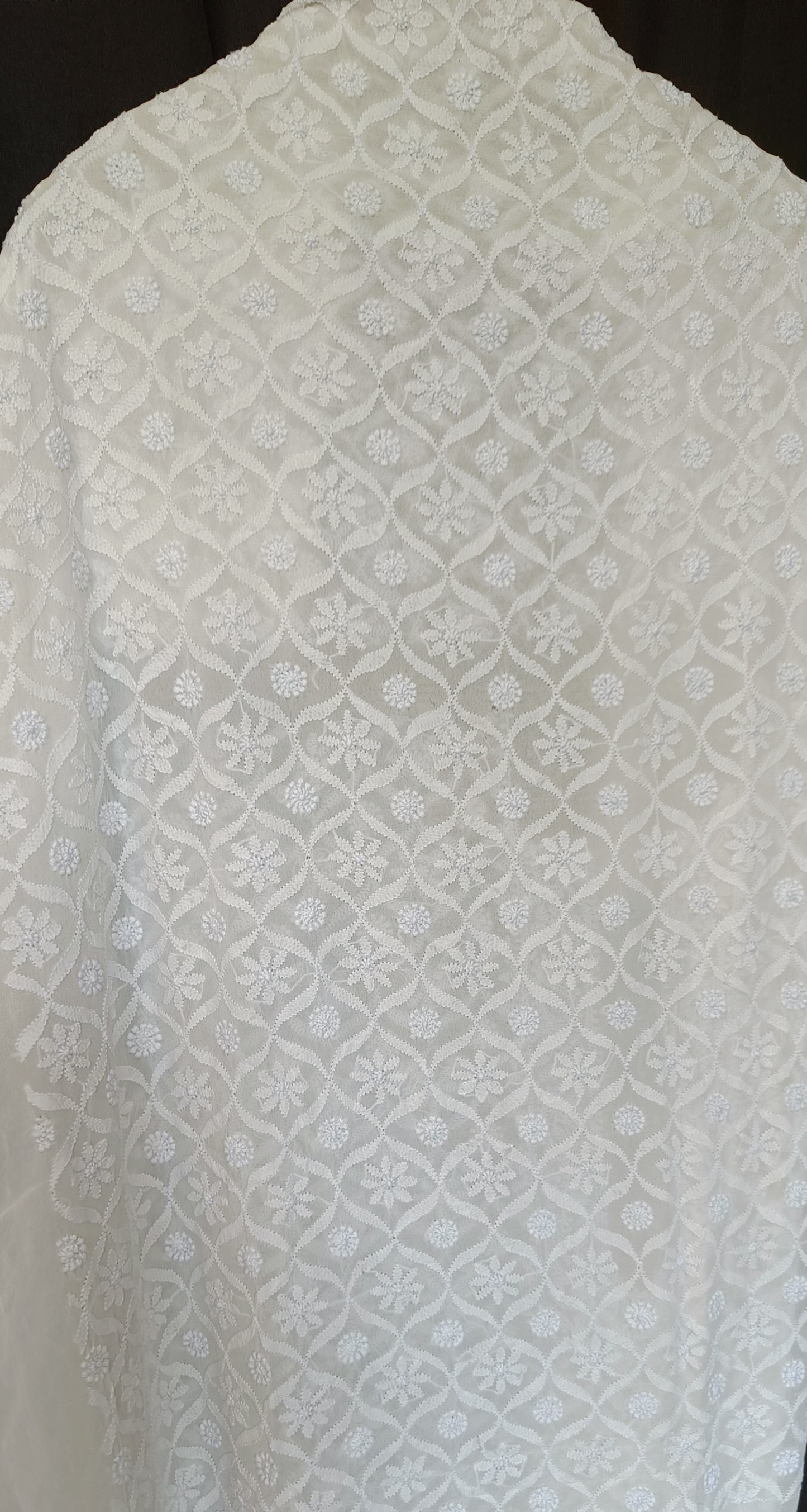 Ivory Allover Chikankari Men's Kurta Fabric