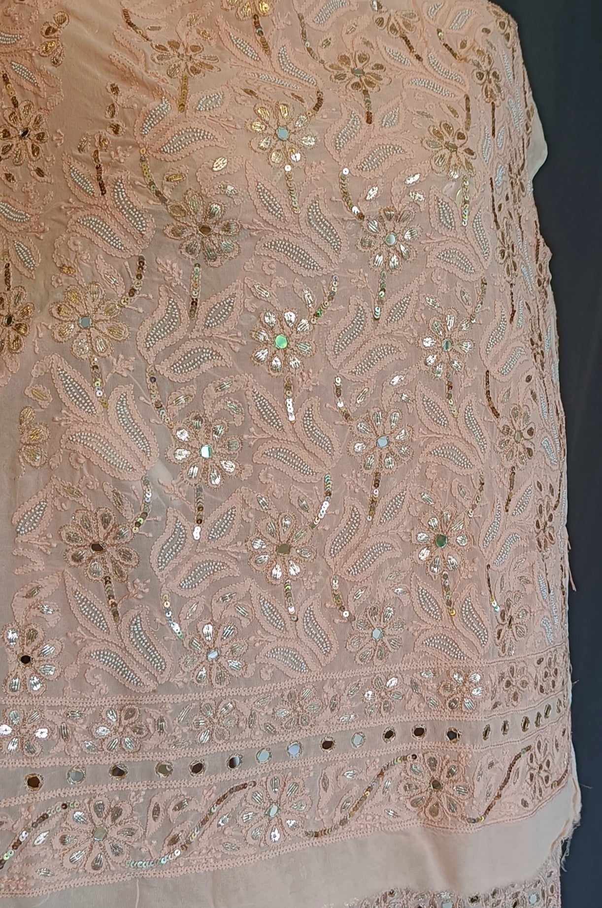 Ruhani Chikankari Mirror Pearl Sequins Wedding Lehenga Set