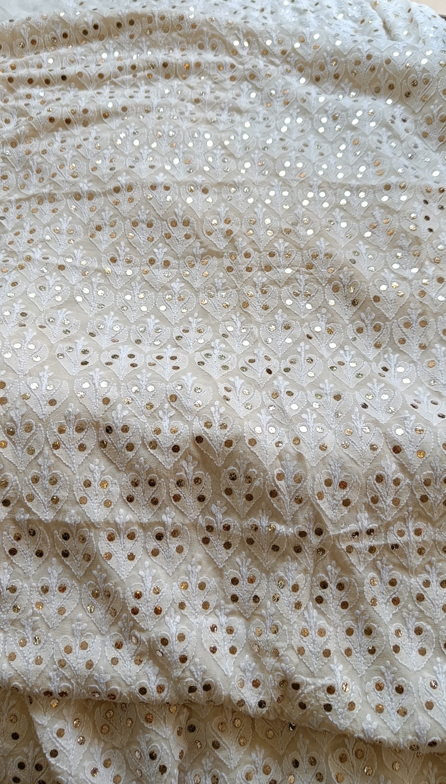 Ruhani Pure Georgette Allover Chikankari and Heavy Mukaish Men's Wedding Kurta