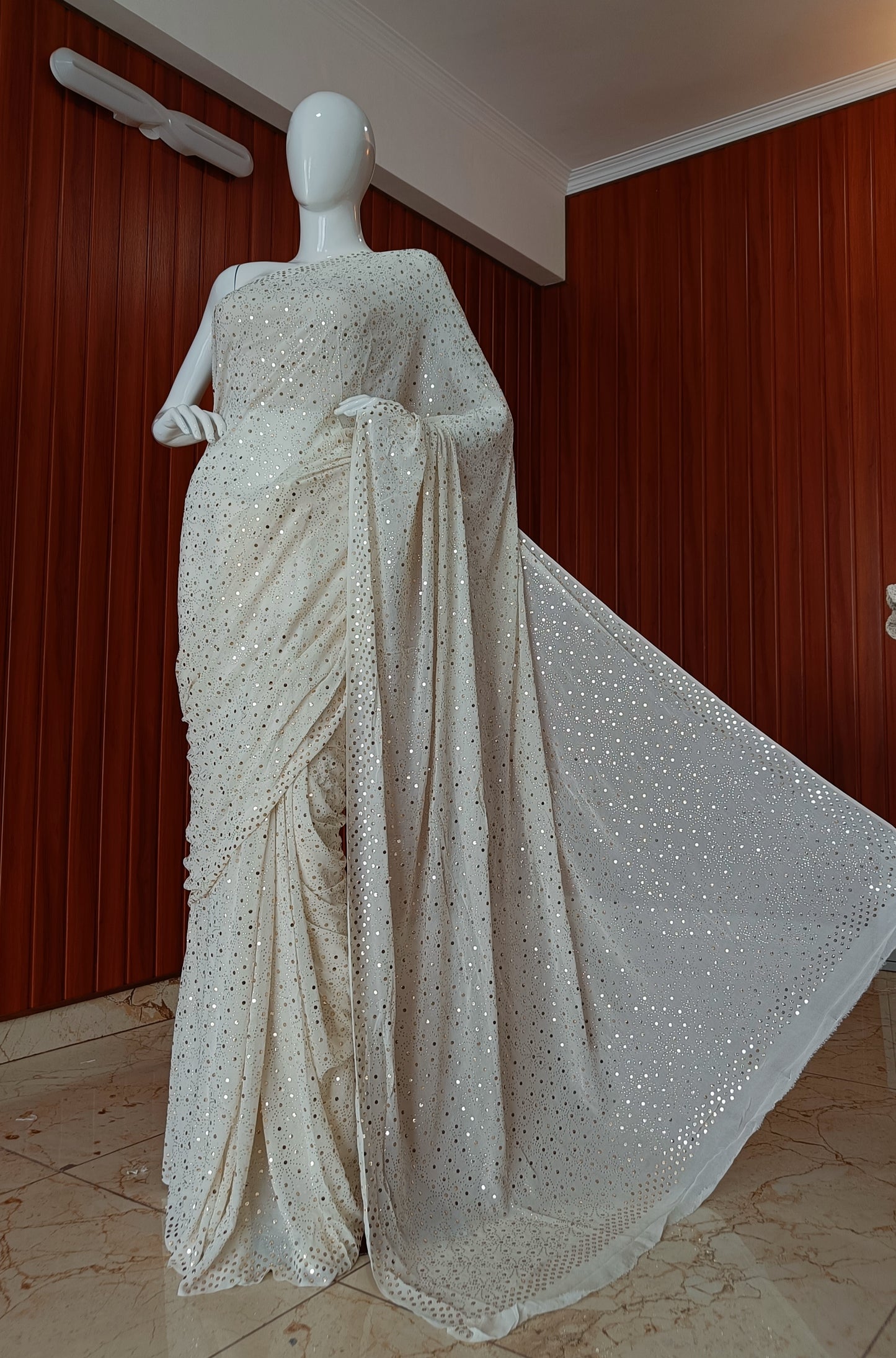 Ruhani Allover Heavy Mukaish Pure Georgette Saree