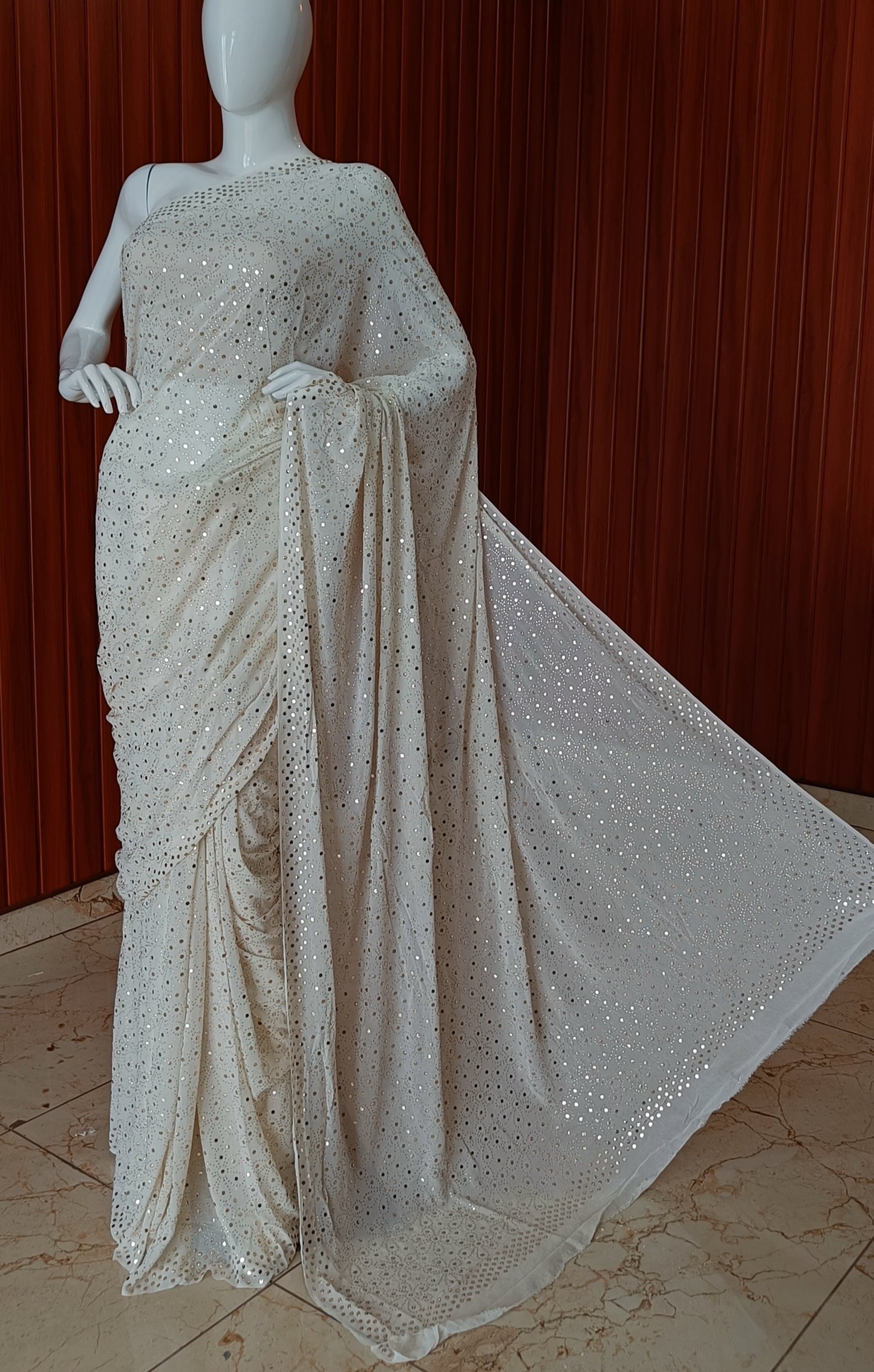 Ruhani Allover Heavy Mukaish Pure Georgette Saree