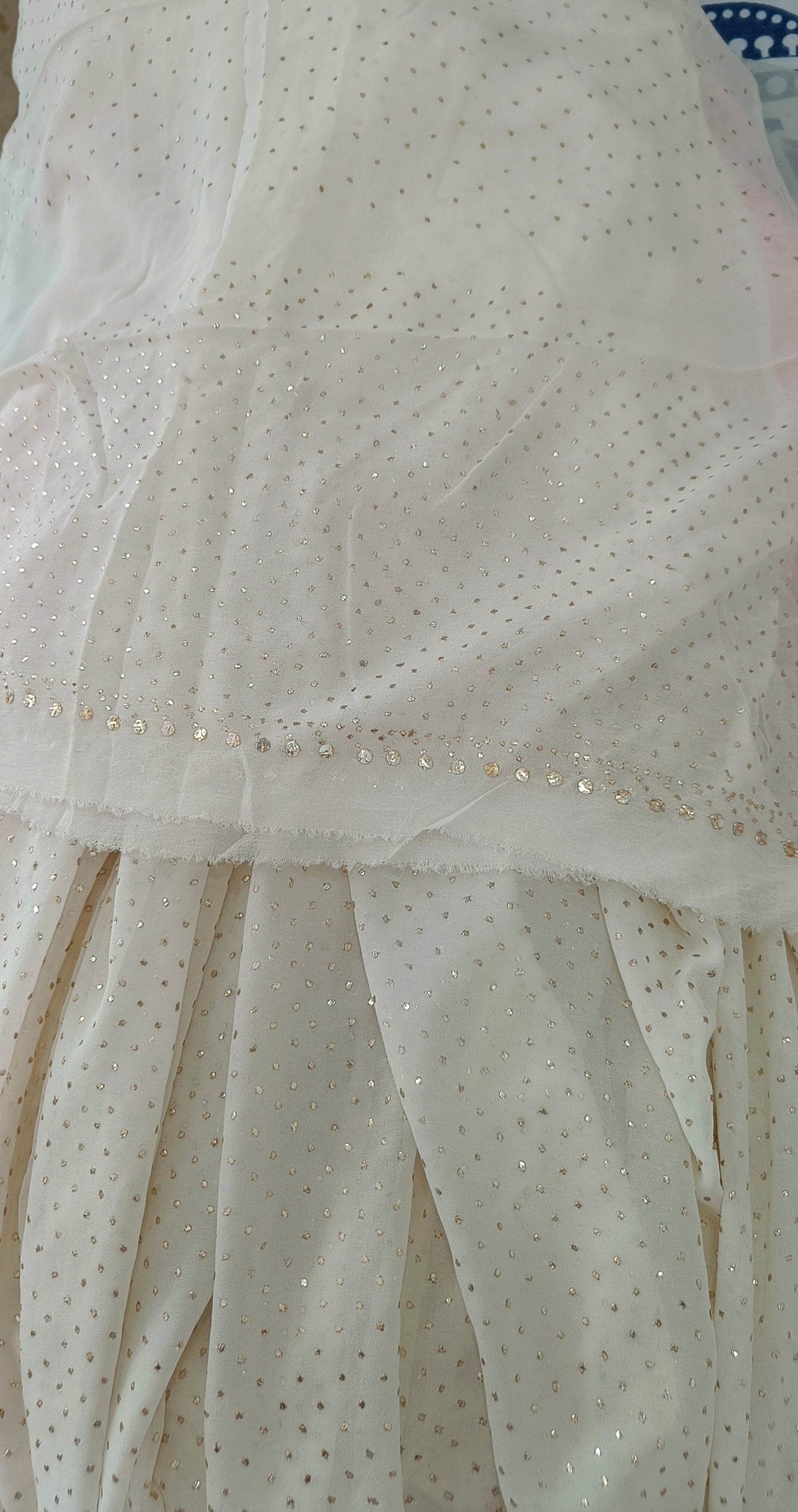 Ruhani Allover Bareek Mukaish Dana Pure Georgette Saree
