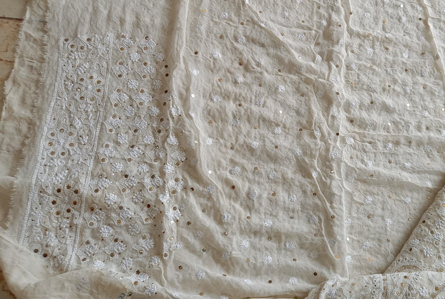 Ruhani Allover Chikankari and Mukaish Saree