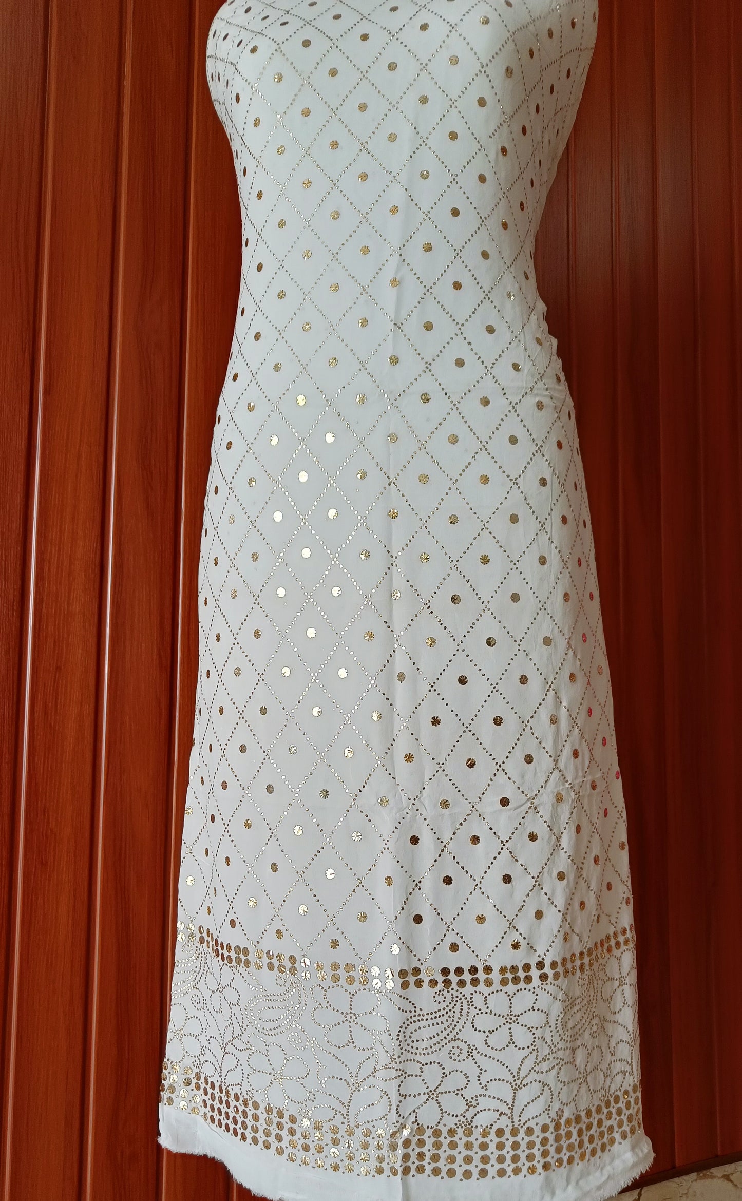 White Mukaish Work Kurta and Dupatta Set