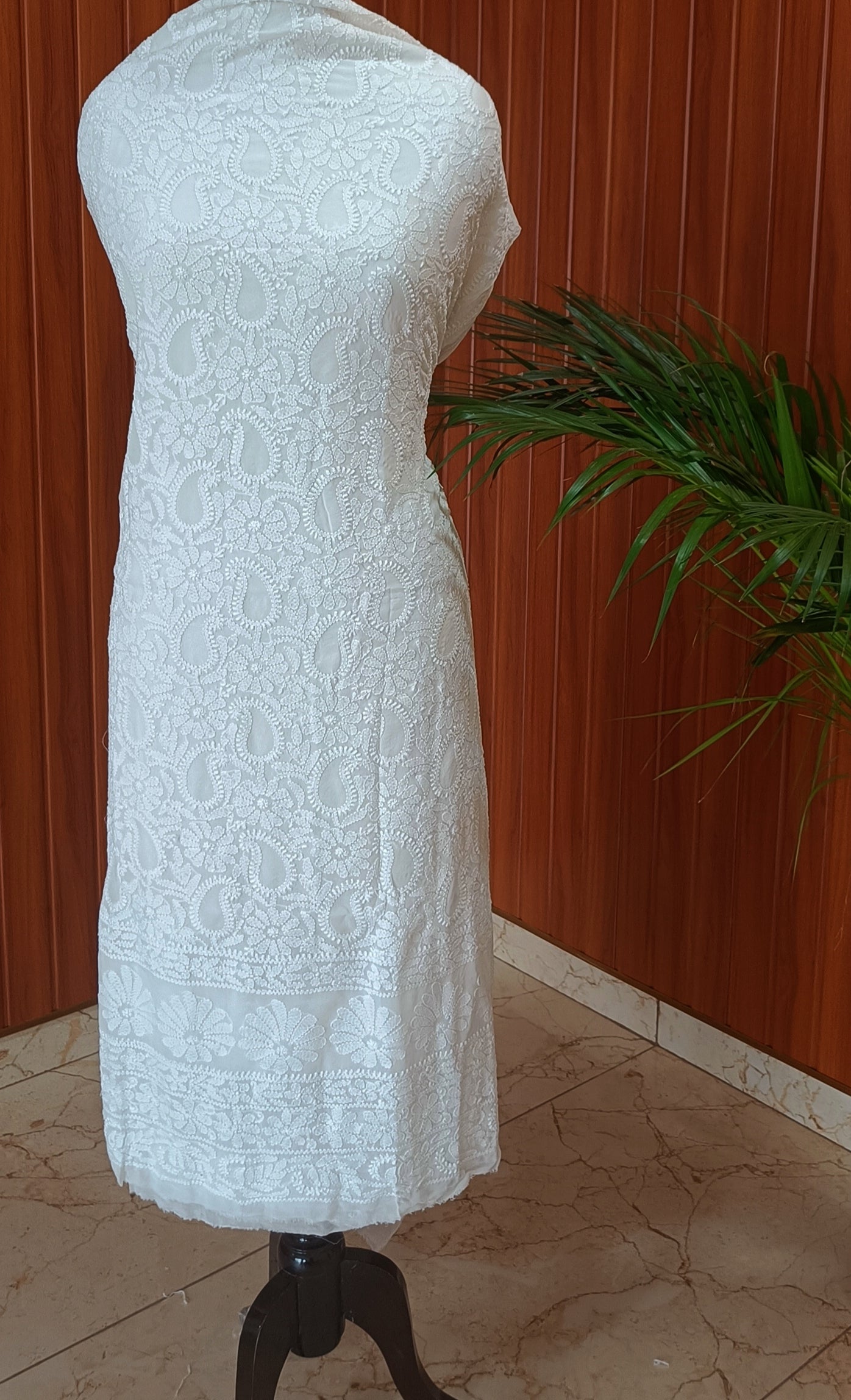 Pure georgette fine Chikankari Kurta and Dupatta