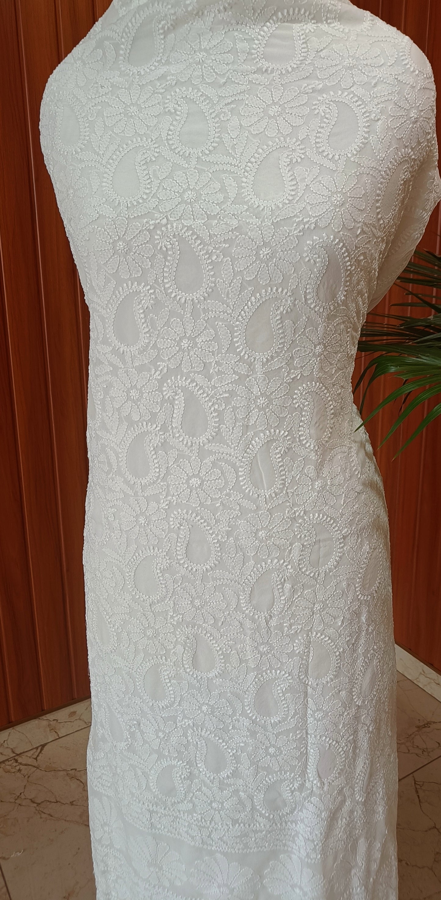 Pure georgette fine Chikankari Kurta and Dupatta