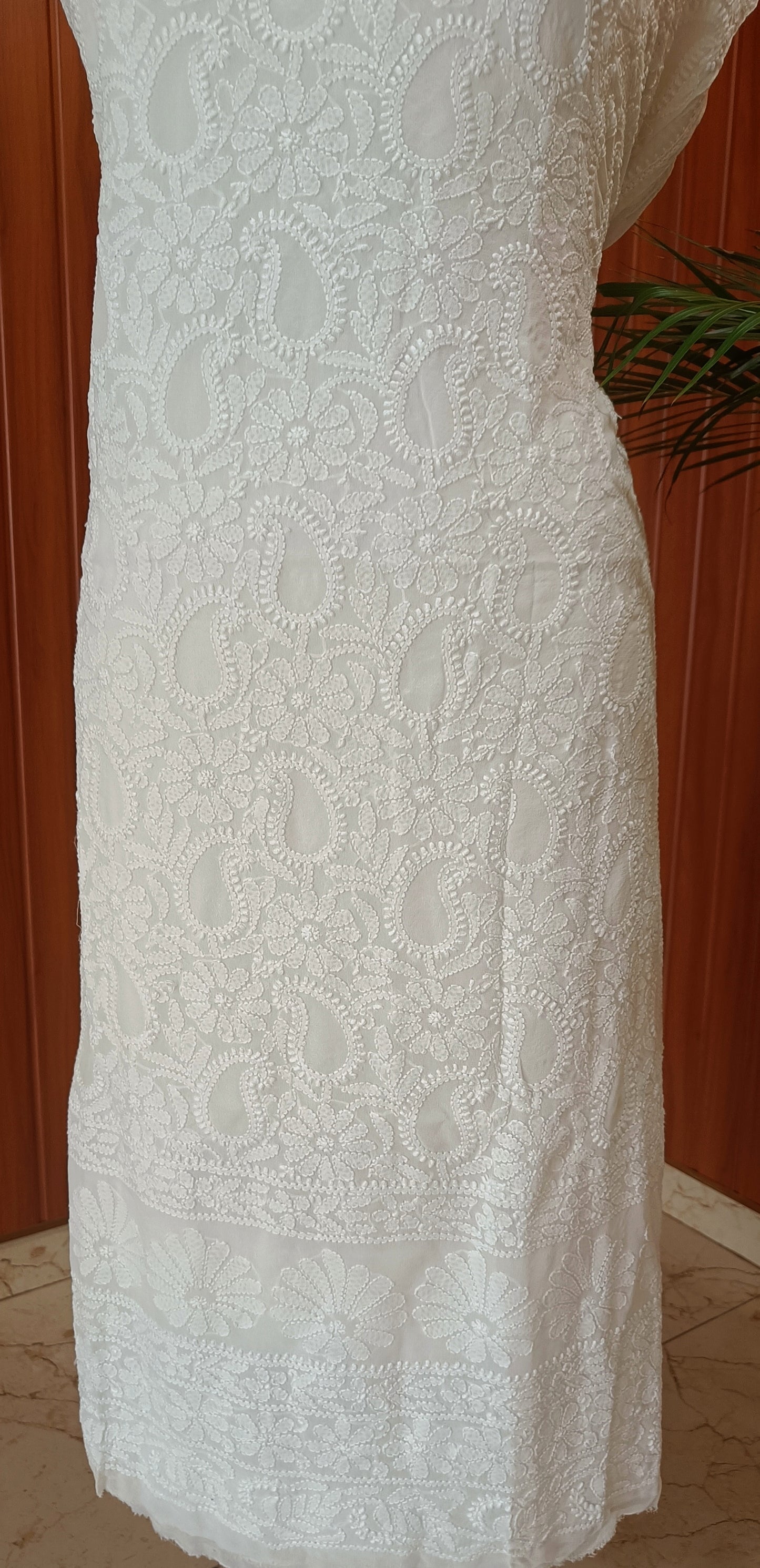 Pure georgette fine Chikankari Kurta and Dupatta