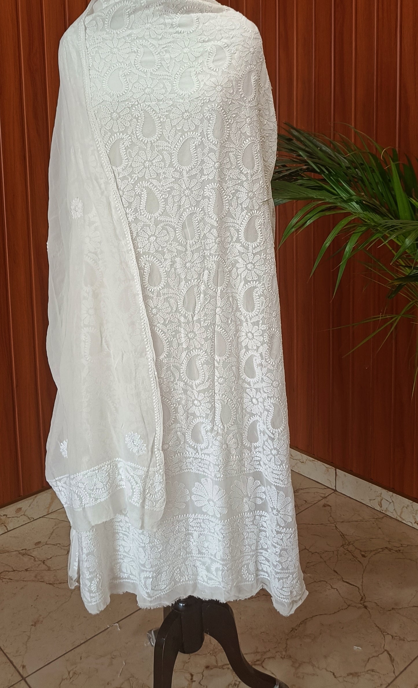 Pure georgette fine Chikankari Kurta and Dupatta