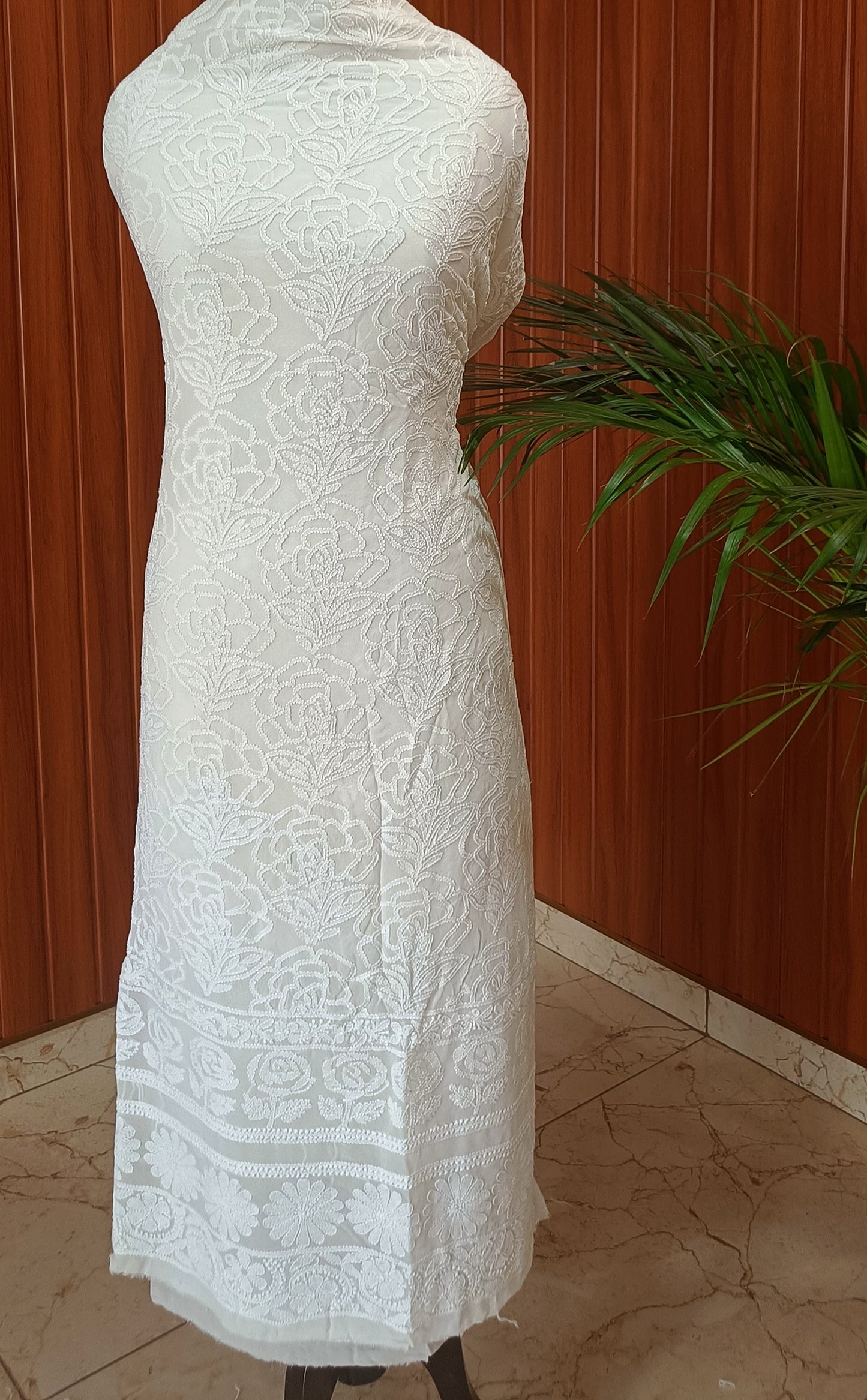 Pure georgette fine Chikankari Kurta and Dupatta