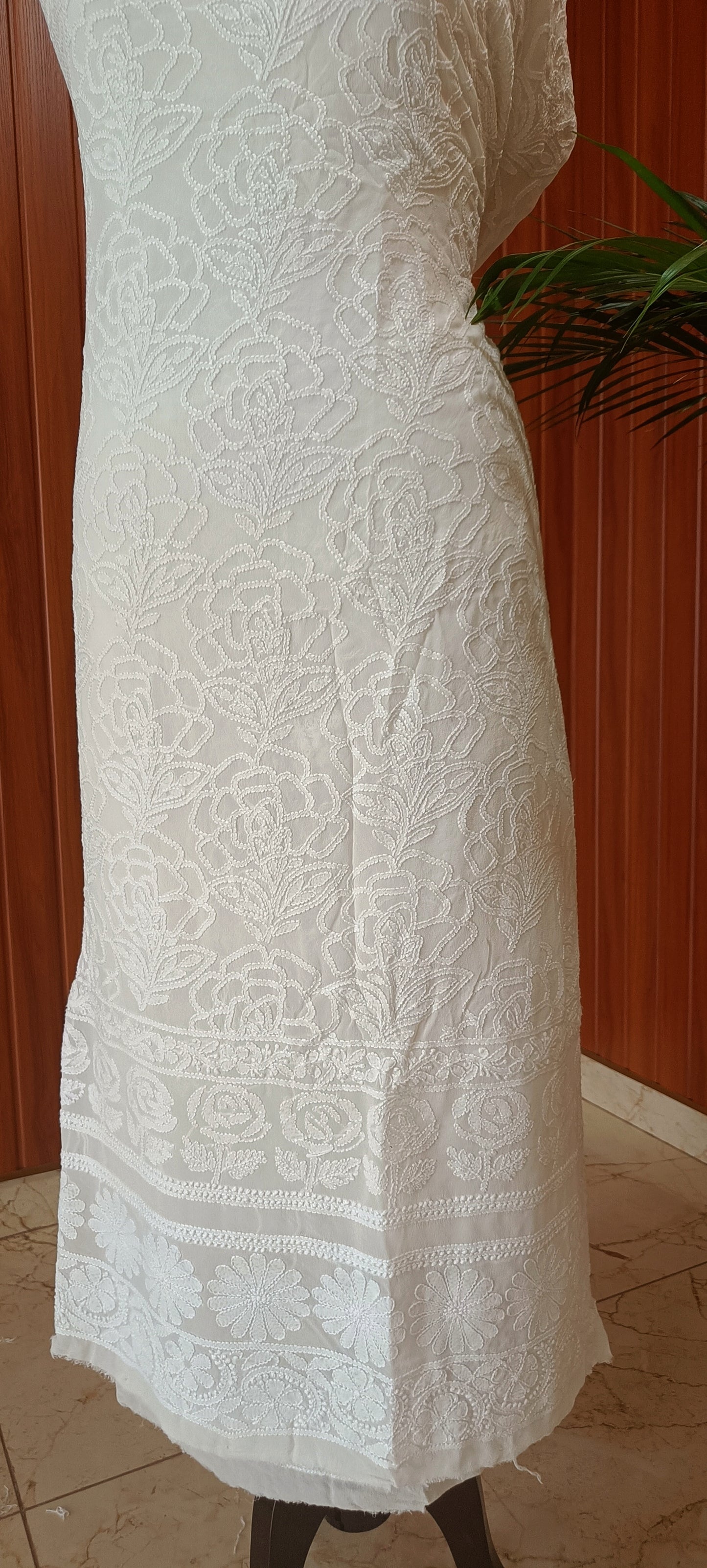 Pure georgette fine Chikankari Kurta and Dupatta