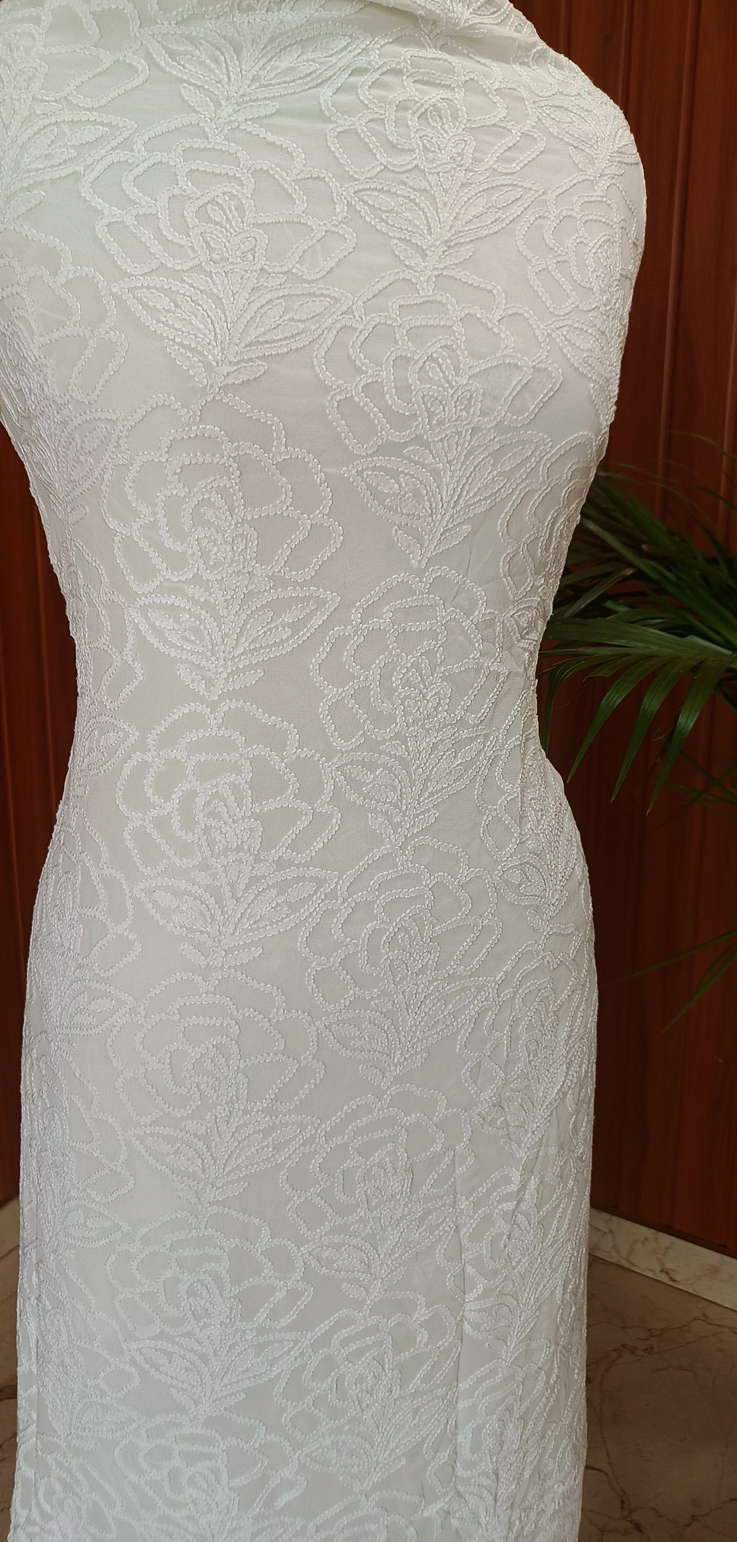 Pure georgette fine Chikankari Kurta and Dupatta