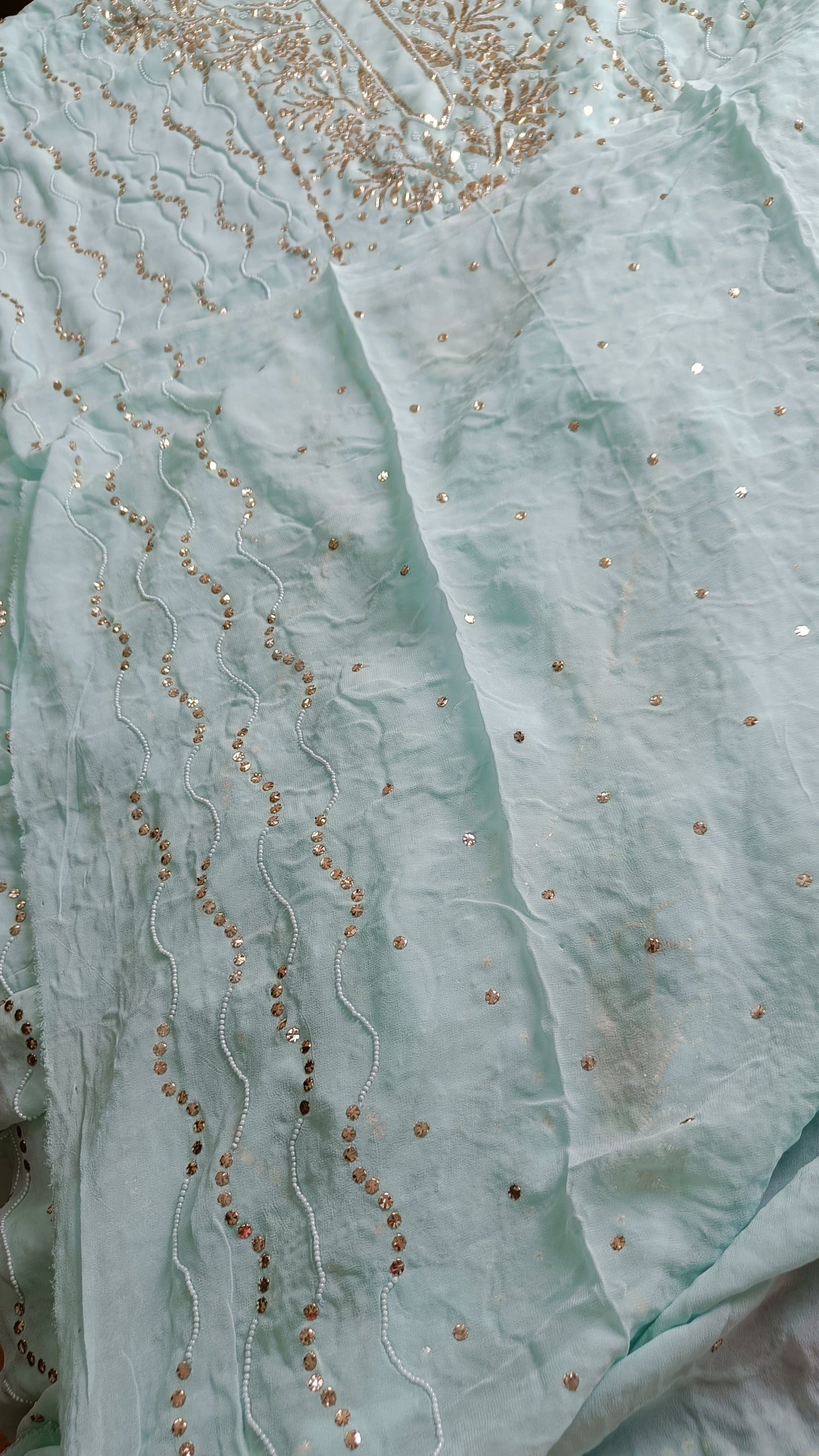 Ruhani Sea Green Badla and Pearl Embroidered Kurta & Dupatta Set (Copy)