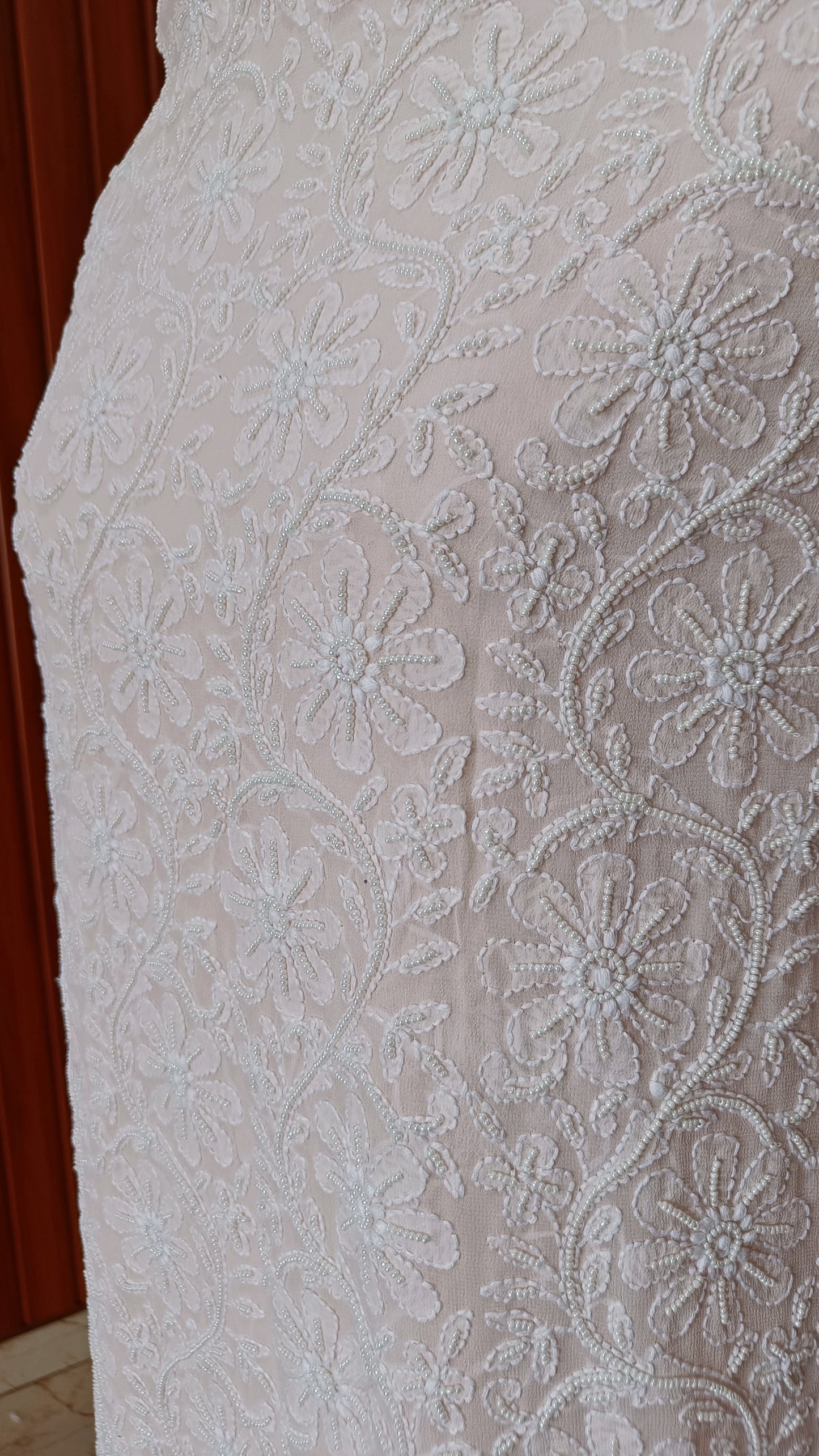 Powder Pink fine Chikankari and Pearl Embroidered Kurta and Dupatta