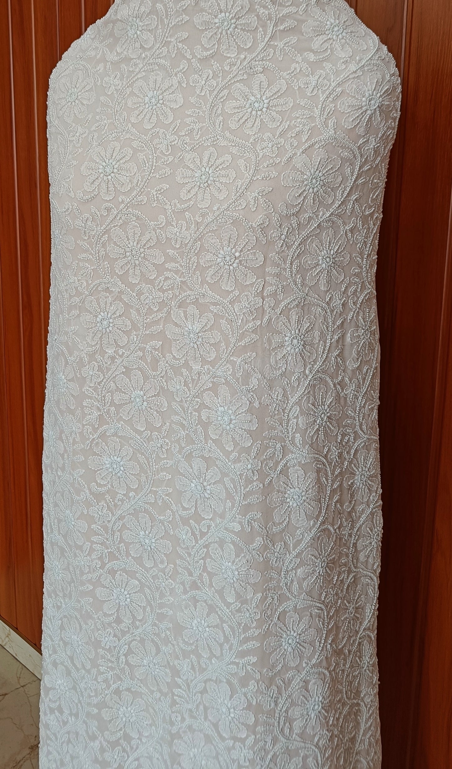 Powder Pink fine Chikankari and Pearl Embroidered Kurta and Dupatta