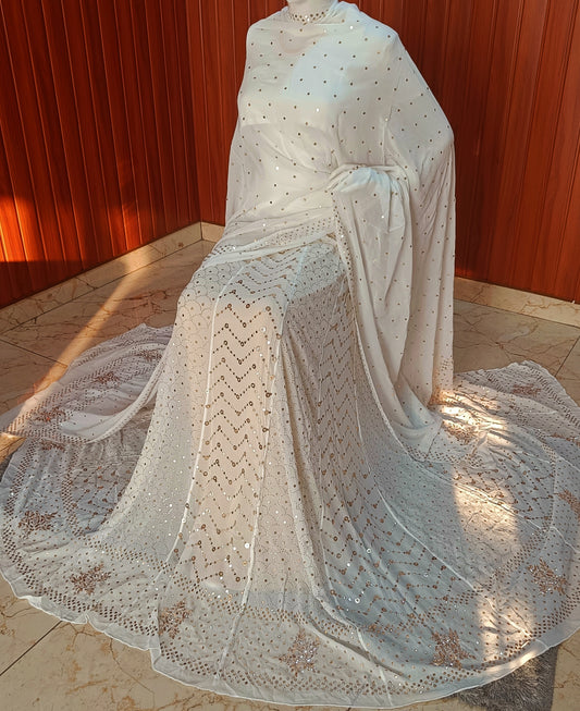 Ruhani White Allover Mukaish Lehenga Set