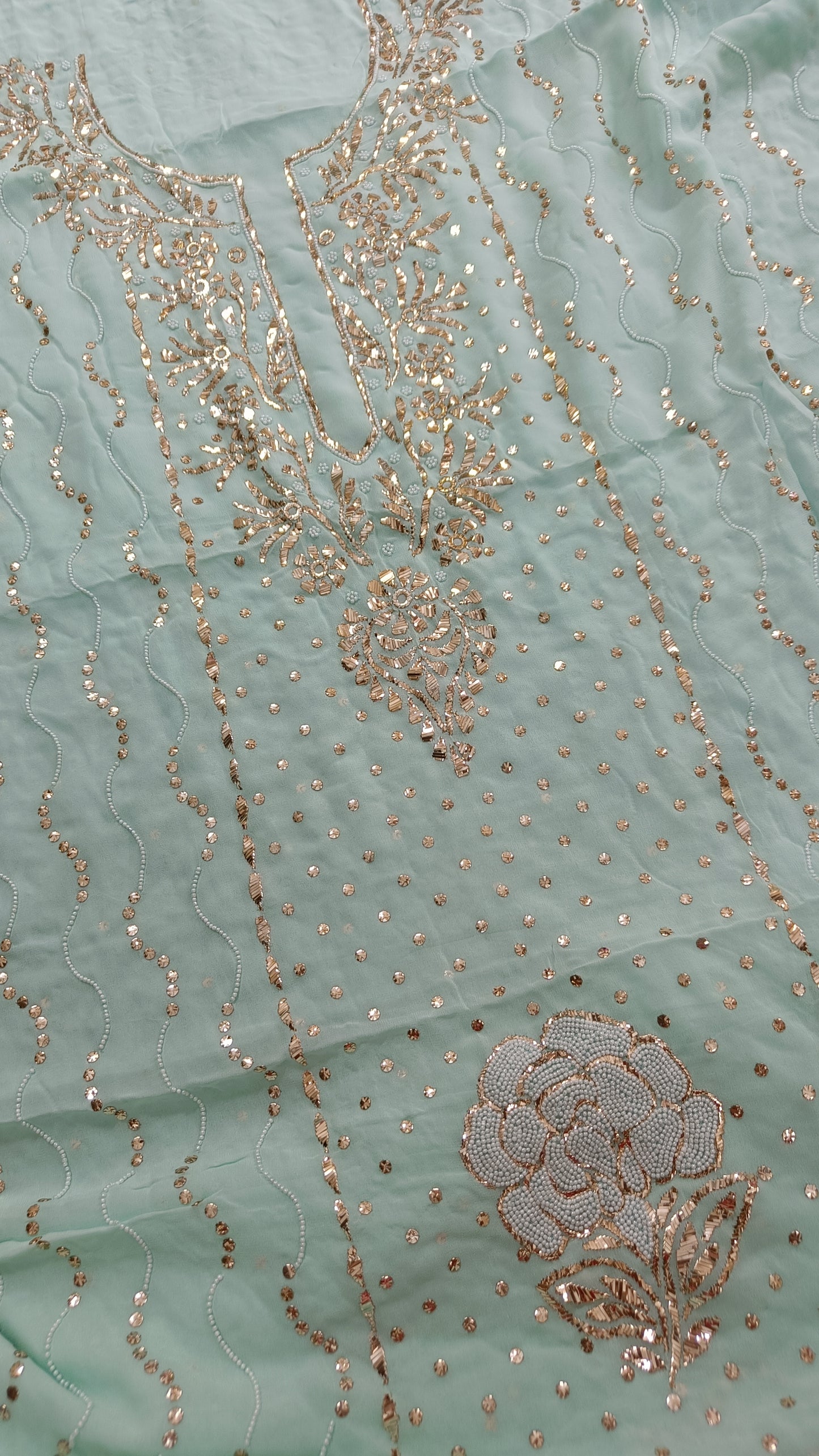 Ruhani Sea Green Badla and Pearl Embroidered Kurta & Dupatta Set (Copy)