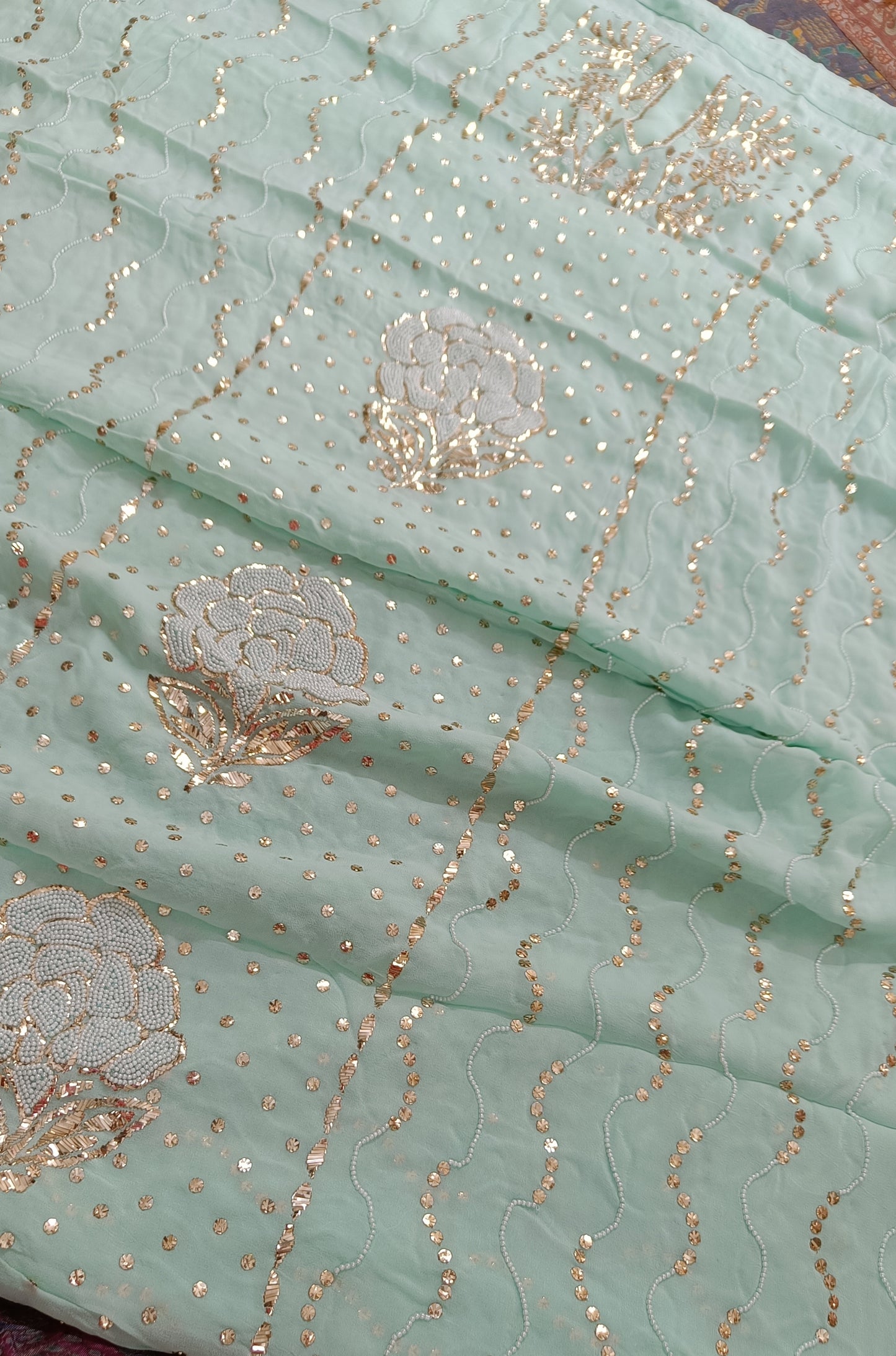 Ruhani Sea Green Badla and Pearl Embroidered Kurta & Dupatta Set (Copy)