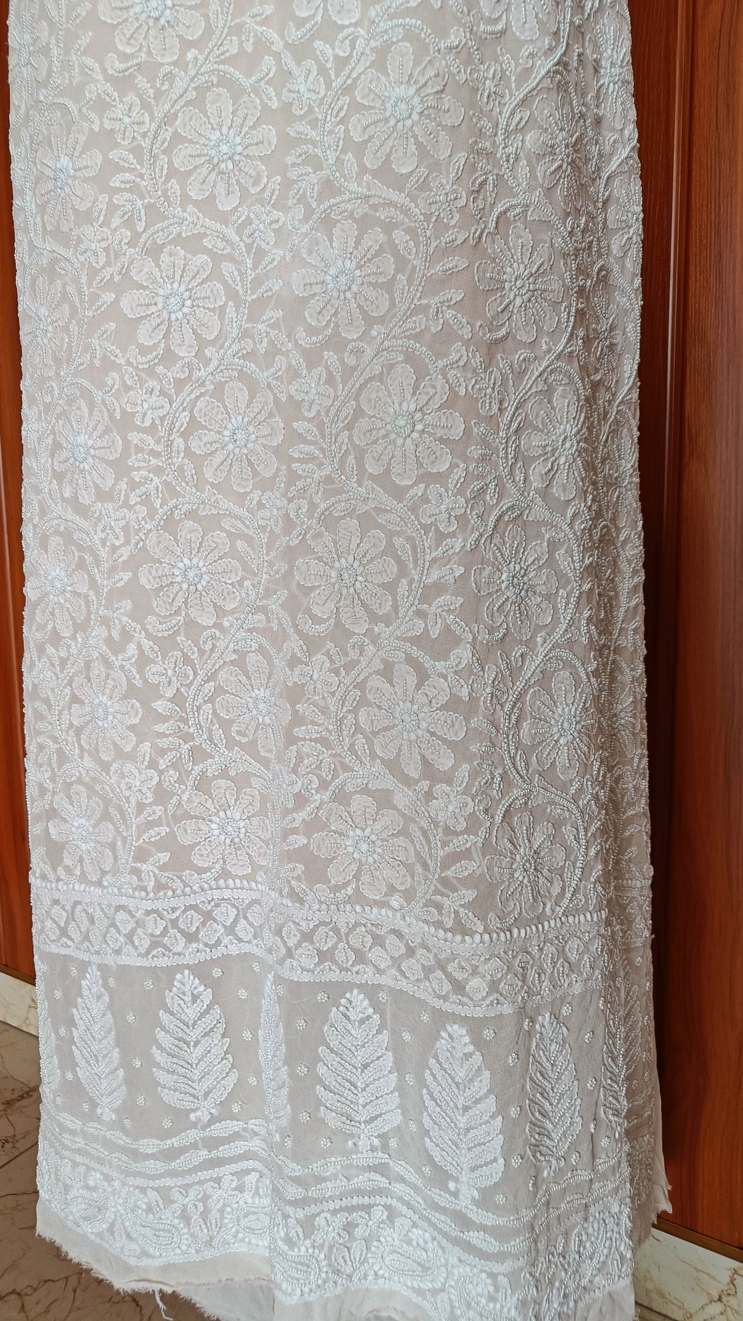Powder Pink fine Chikankari and Pearl Embroidered Kurta and Dupatta