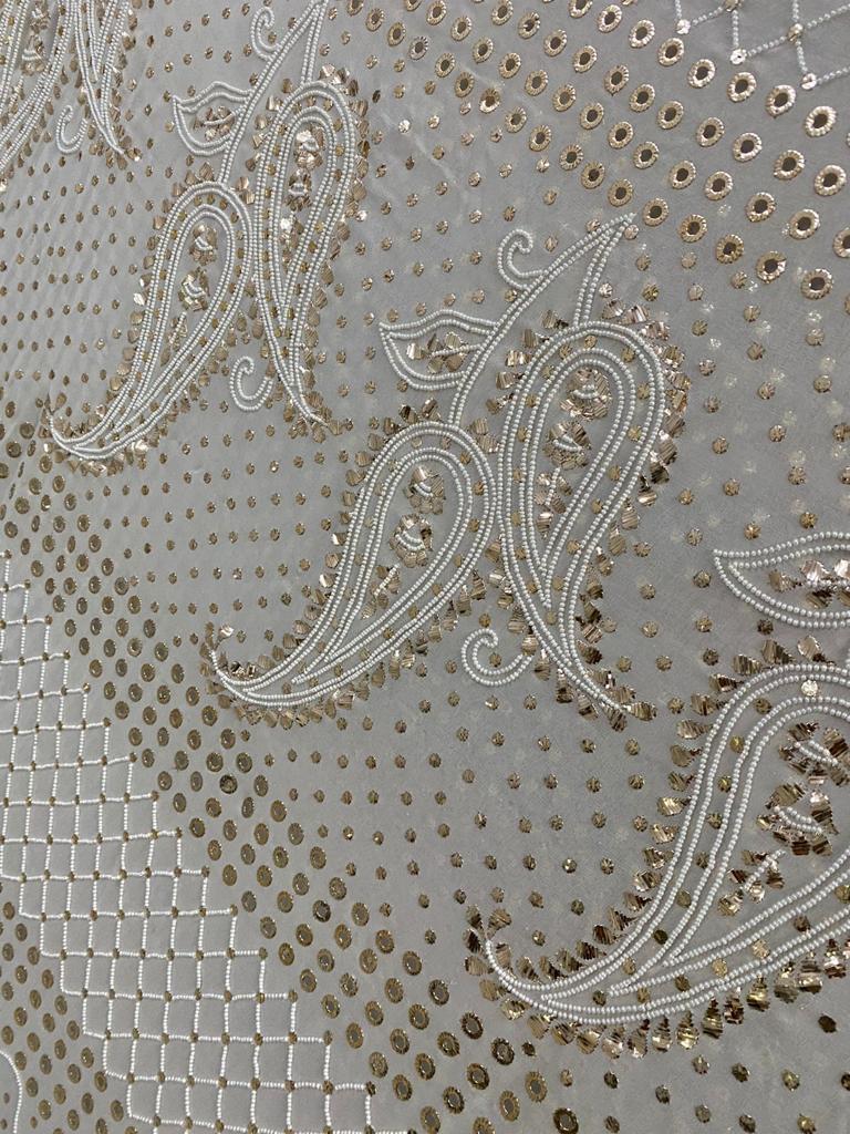 Ruhani Allover Badla and Pearl Hand Embroidered Wedding Saree