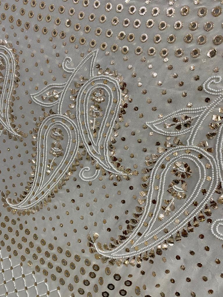 Ruhani Allover Badla and Pearl Hand Embroidered Wedding Saree