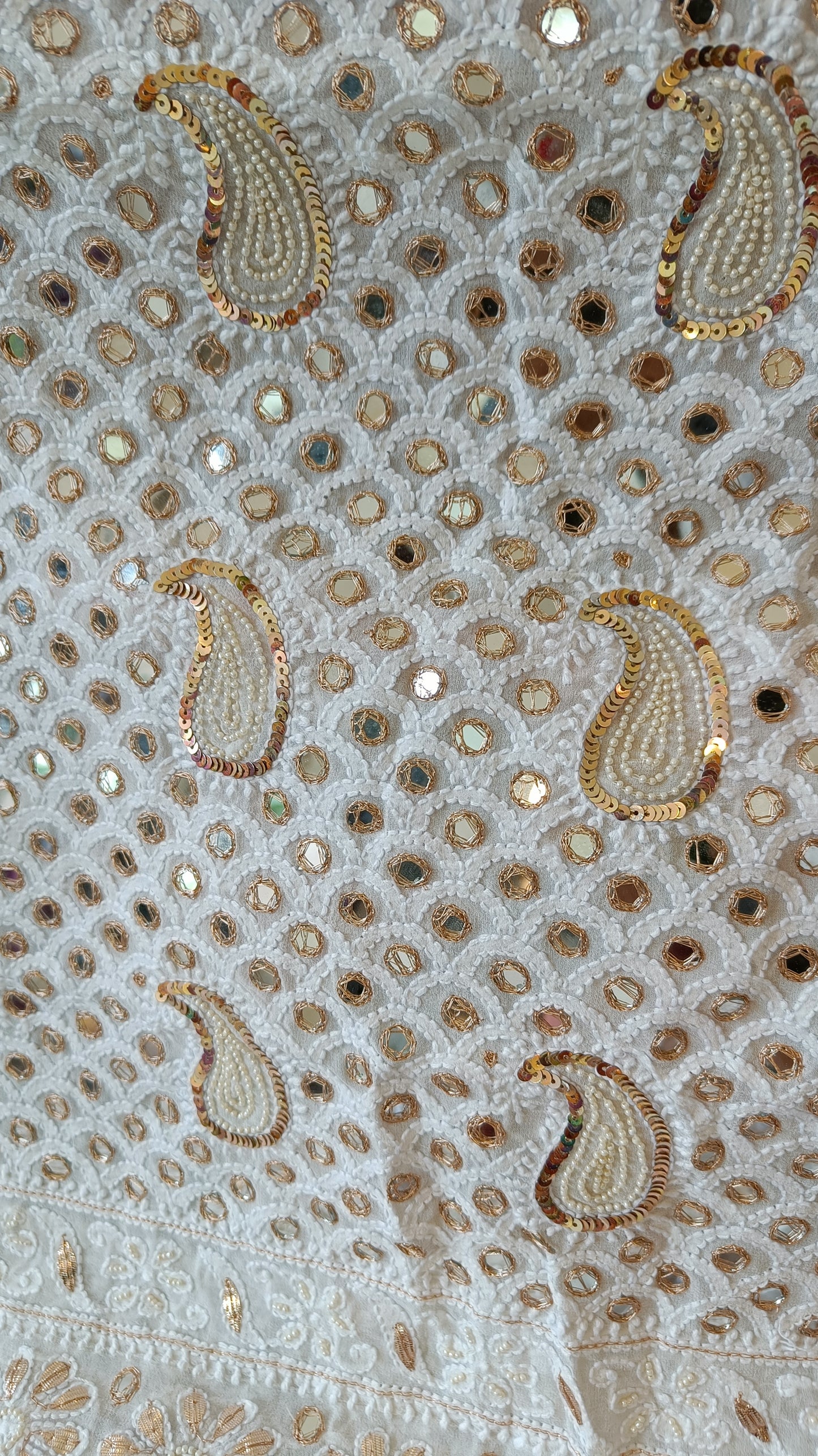 Ruhani Chikankari Mirror Gota Pearl Sequins Wedding Lehenga