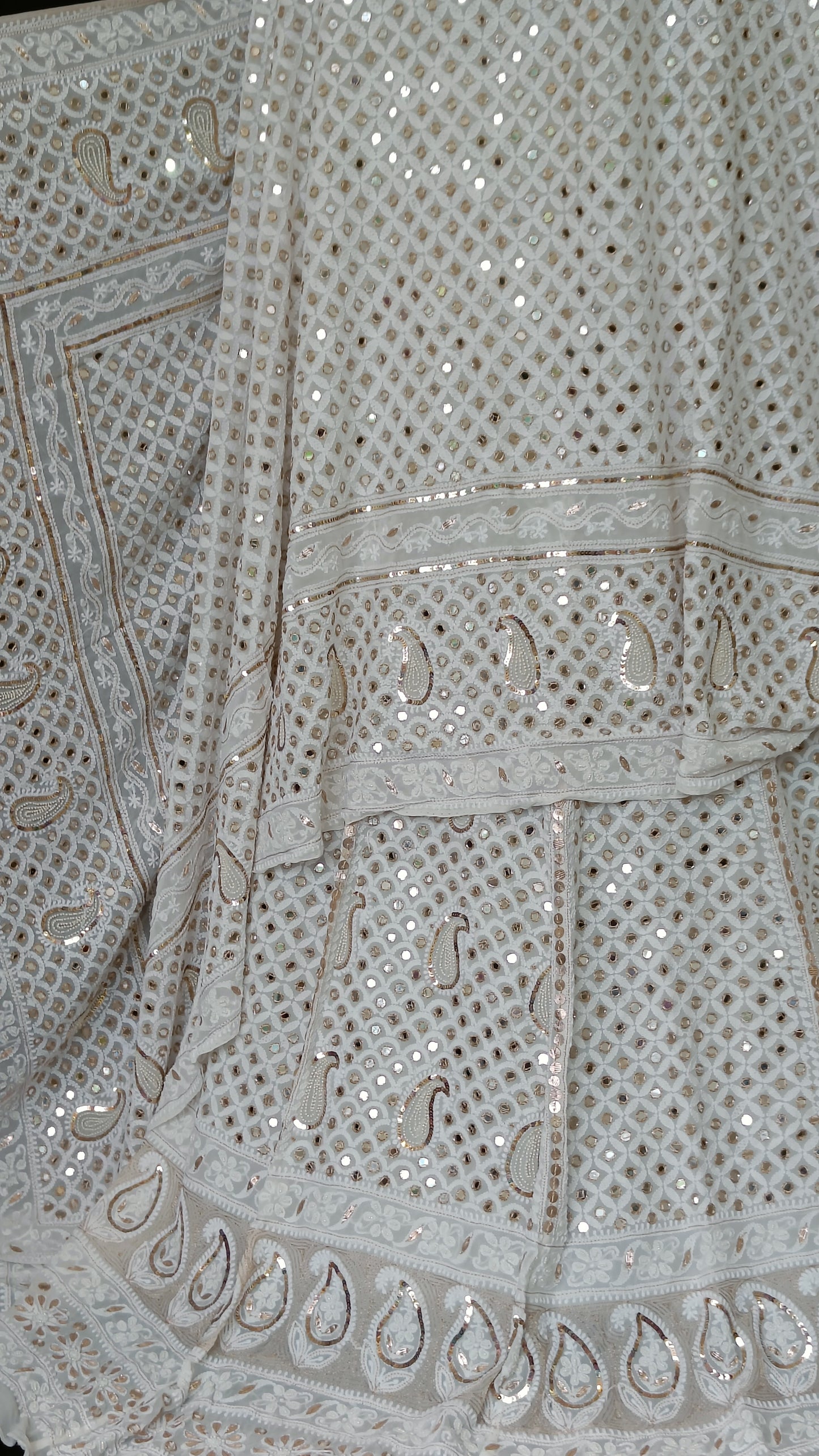 Ruhani Chikankari Mirror Gota Pearl Sequins Wedding Lehenga
