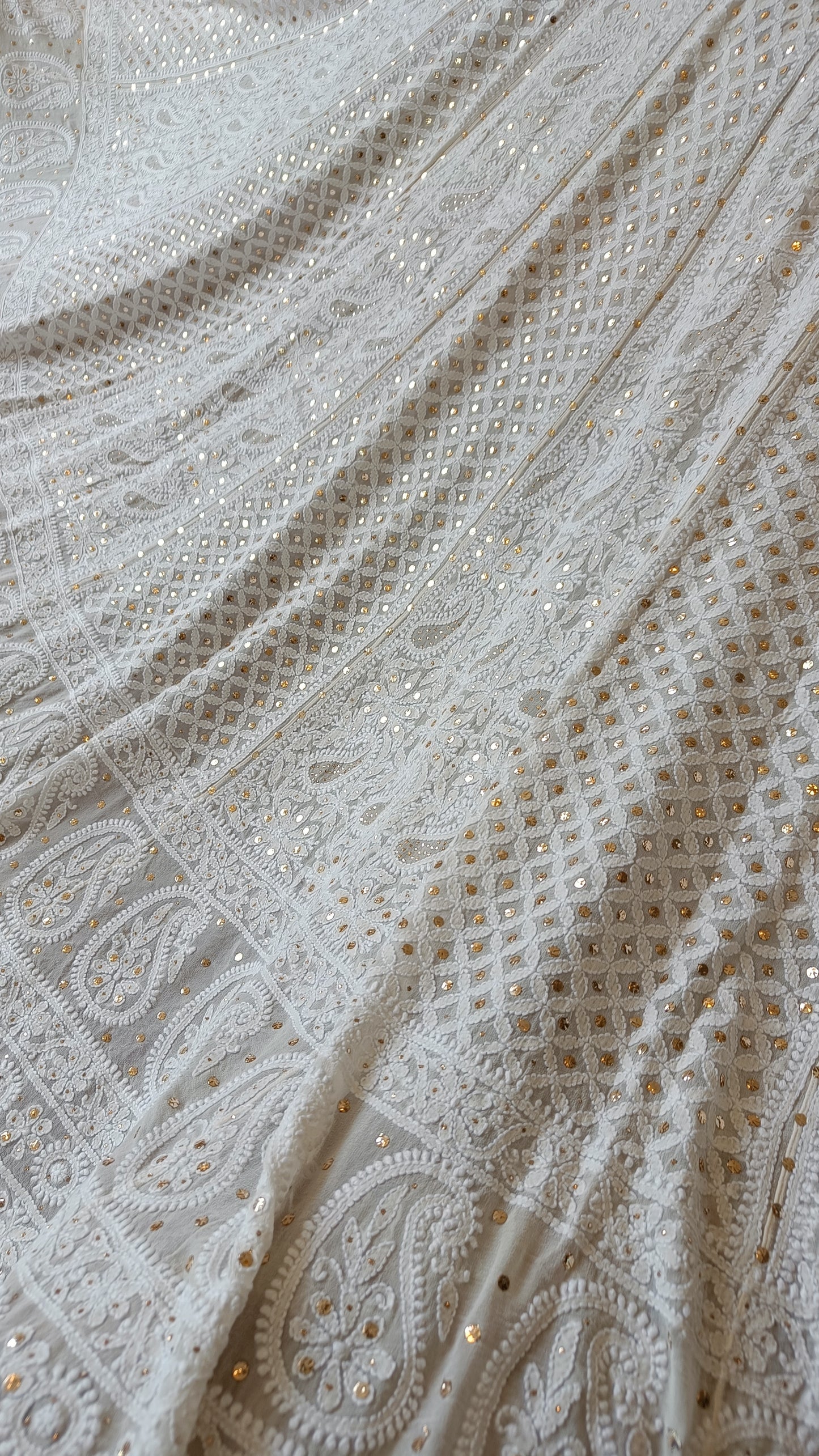 Ruhani Ivory allover Chikankari and mukaish lehenga skirt