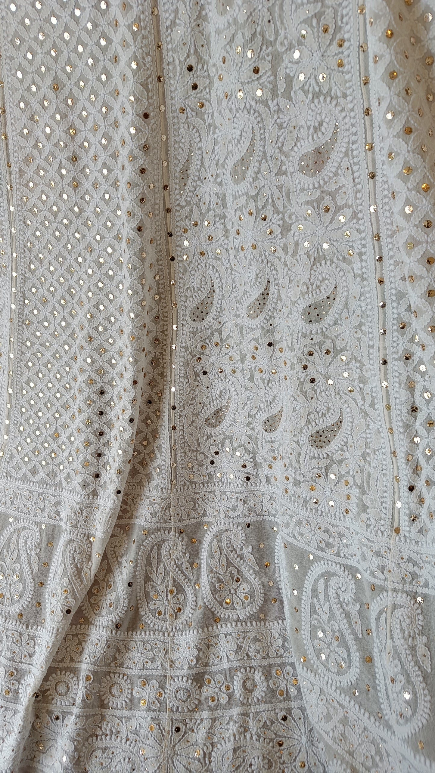 Ruhani Ivory allover Chikankari and mukaish lehenga skirt