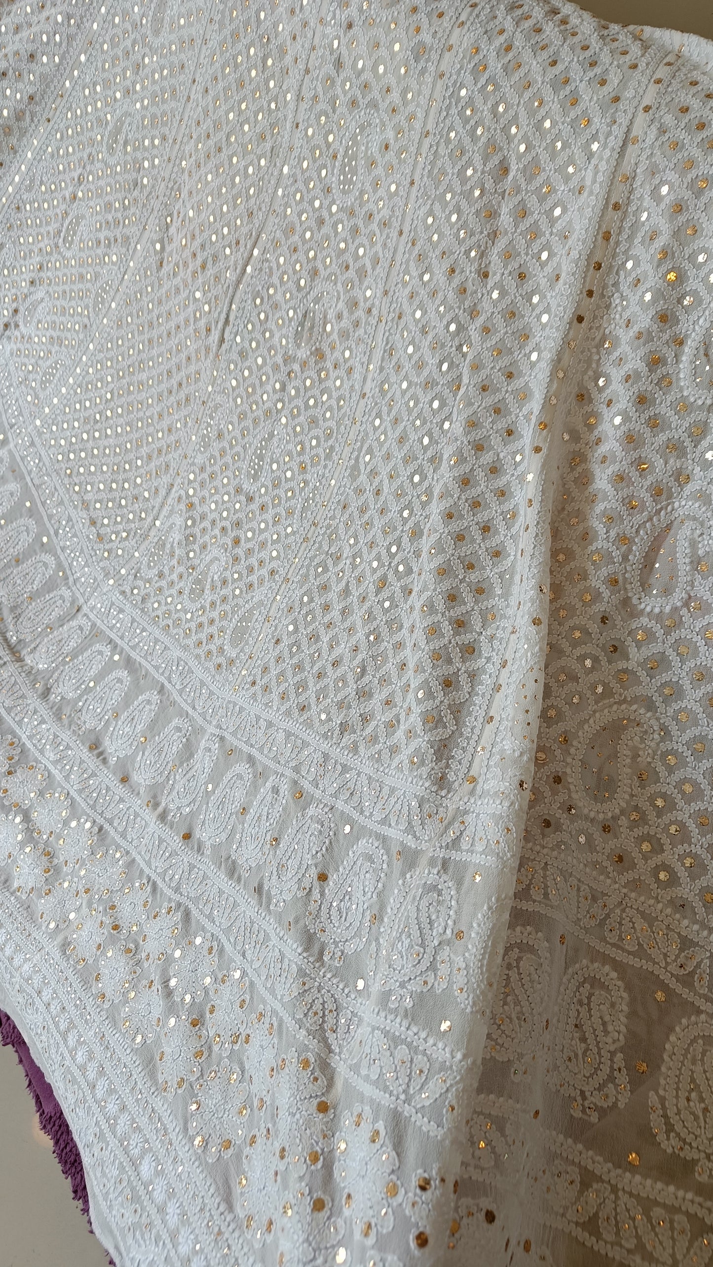 Ruhani Ivory Allover Chikankari and mukaish lehenga skirt