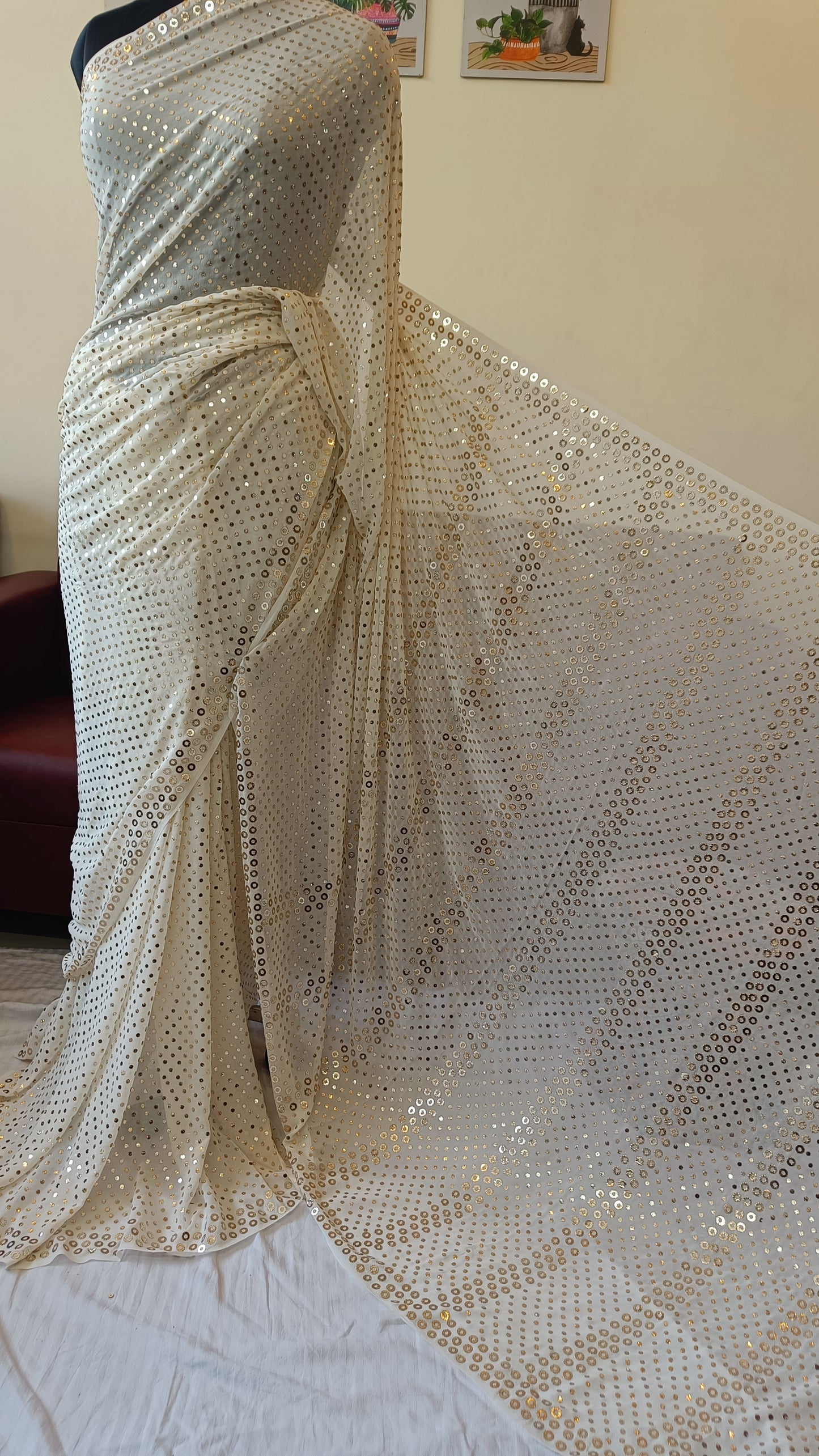 Ruhani Allover Mukaish Saree on Pure Georgette