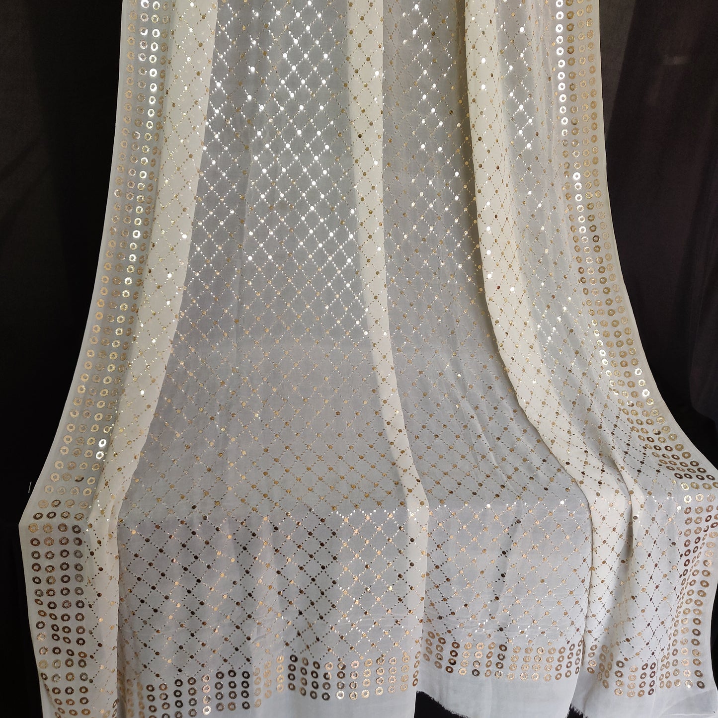 Ruhani allover Heavy Badla and Mukaish Pure Georgette Dupatta