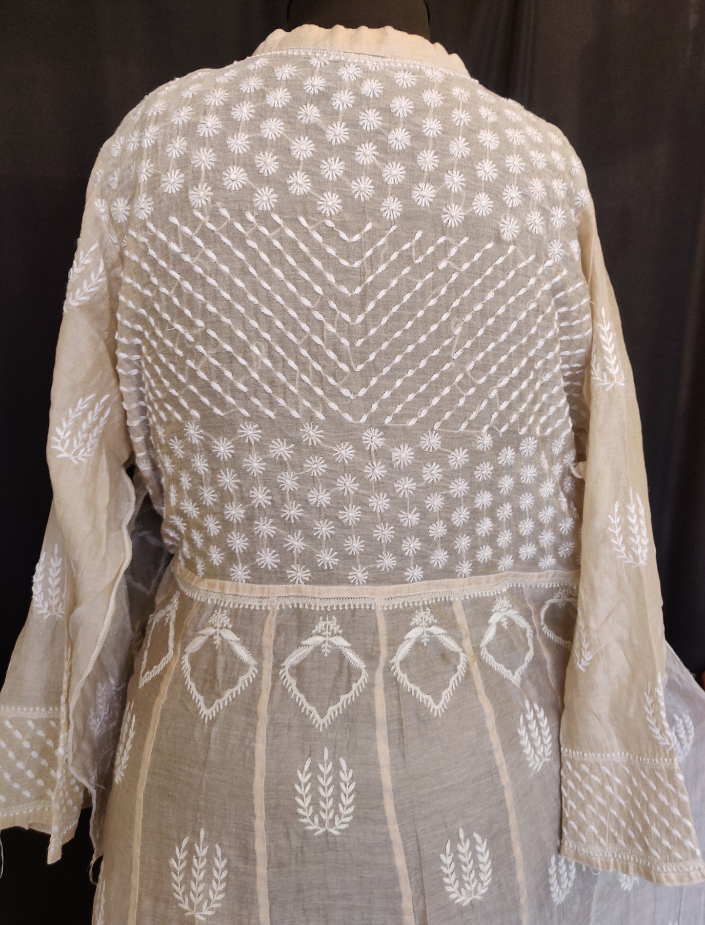 Ruhani tissue anarkali with fine Chikankari