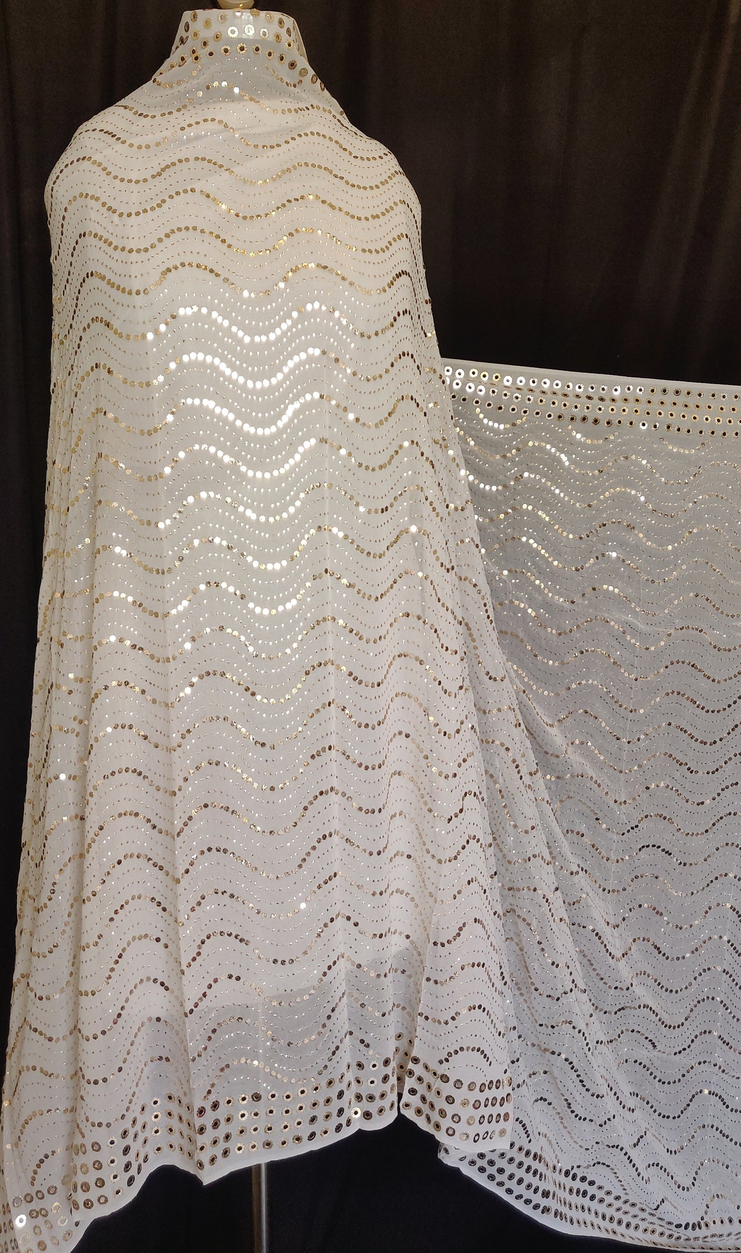 Ruhani allover Heavy Badla and Mukaish Pure Georgette Dupatta