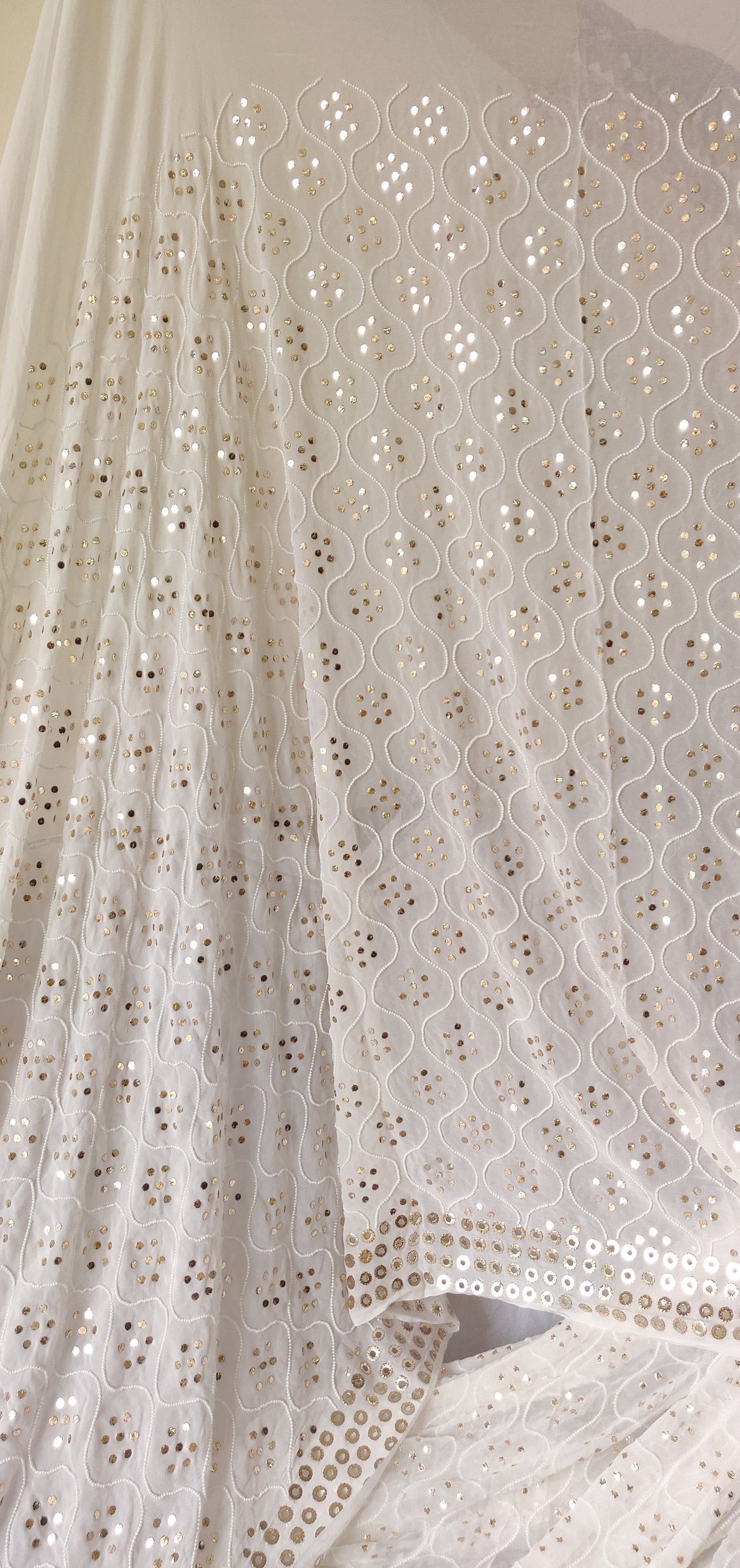 Ruhani Allover Badla and Pearl Embroidered Pure Georgette Saree