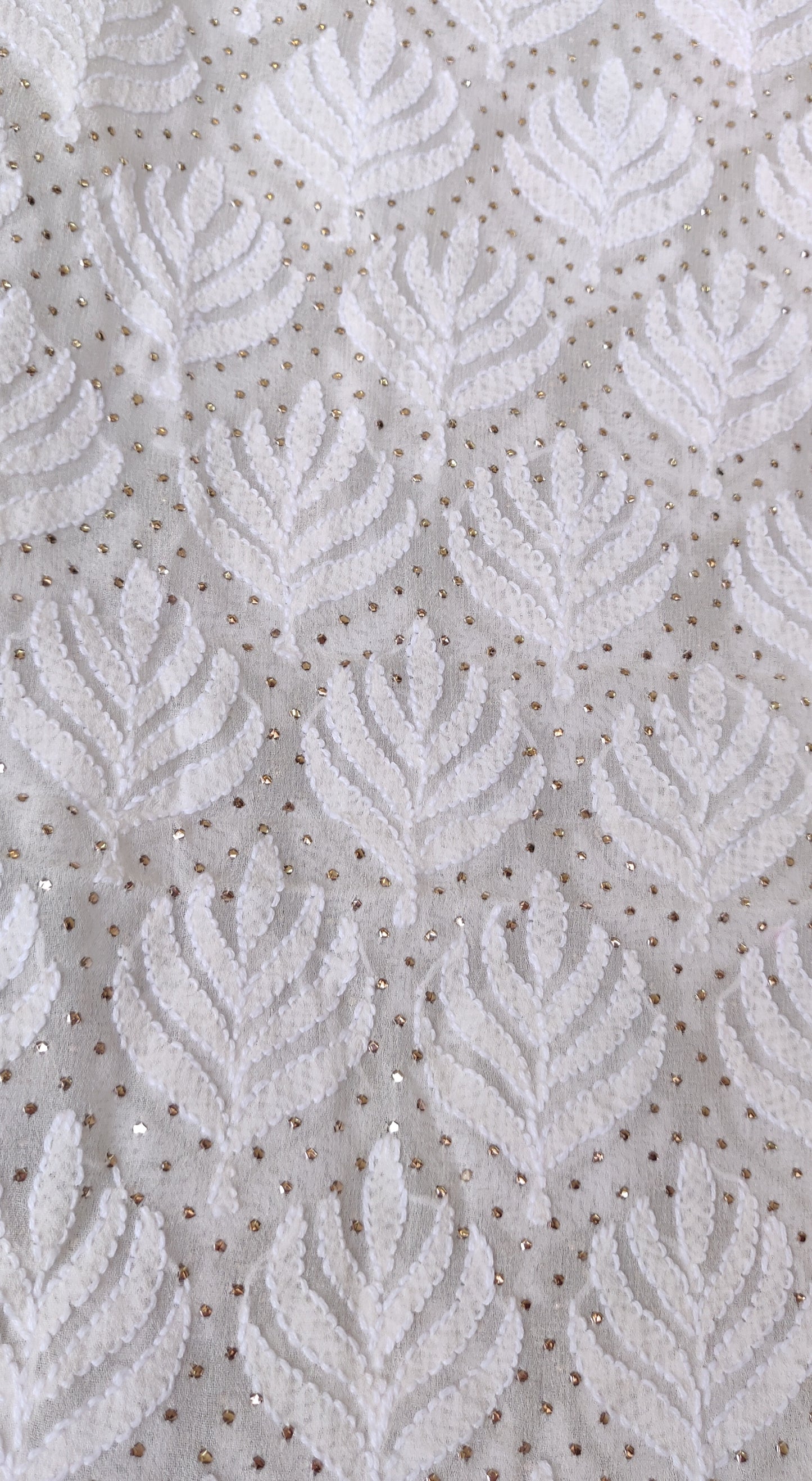 Ruhani Ivory Allover Chikankari and Mukaish Kurta with Jaal Dupatta