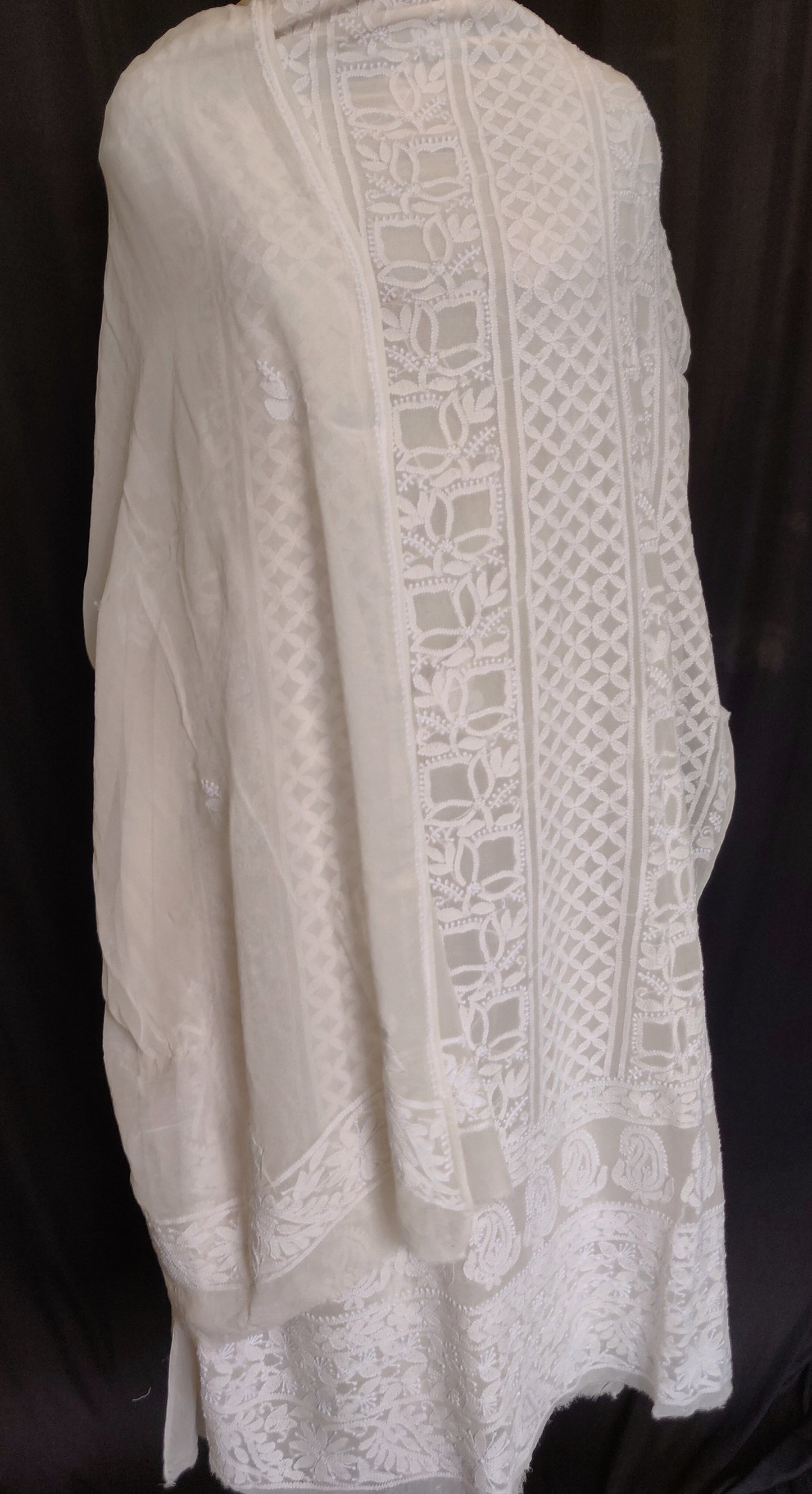 Pure georgette fine Chikankari Kurta and Dupatta